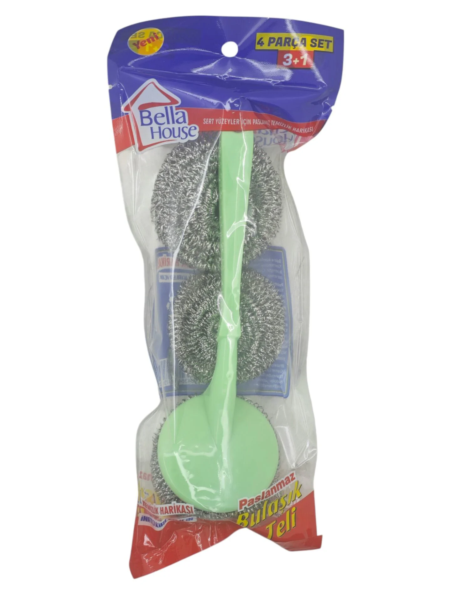 K-7392   Bella Haouse Saplı Bulaşık Teli - 2 Yedekli Fiyatı, Yorumları ve Özellikleri
