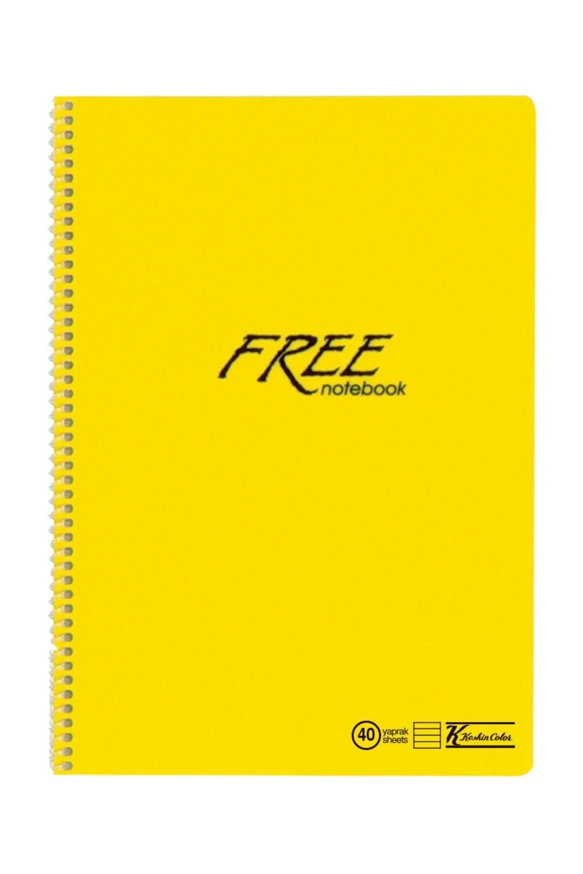 K. Color Free A4 40 Yaprak Çizgili Plastik Kapak Spiralli Defter