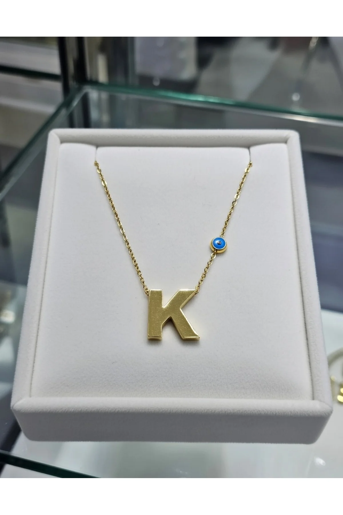 K Harfli Çelik Kolye
