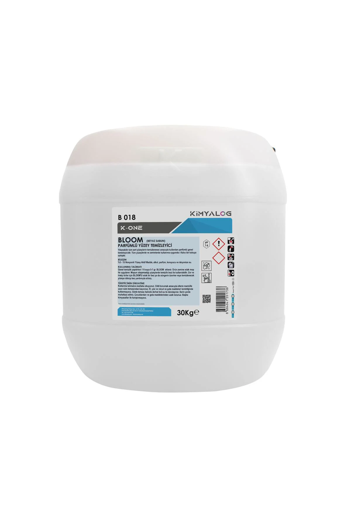 K-One Bloom Parfümlü Yüzey Temizleyici (Beyaz Sabun) 30 Lt