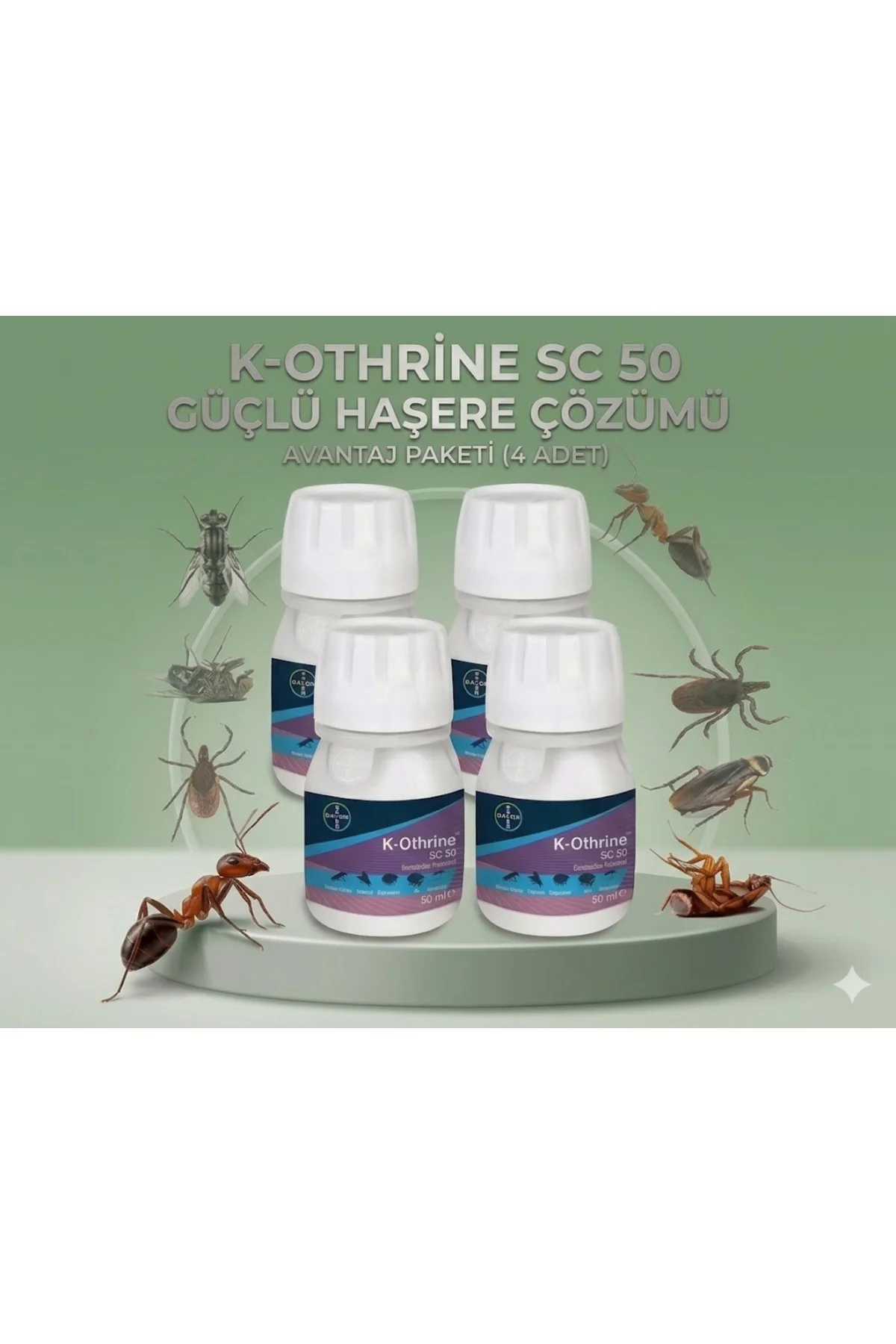 K-Othrine SC 50 Sıvı Haşere İlaçı 50 ml - 4'lü Avantaj Paketi Güç