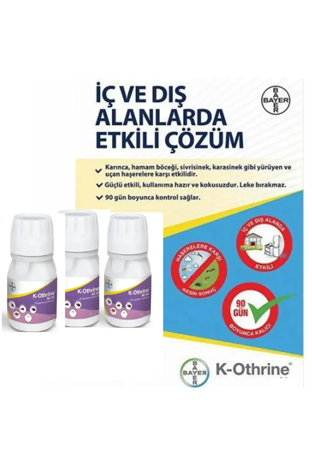 K-Othrine SC50,50ml X3 Adet(Tahta kurusu,Hamam Böceği ,Karasinek