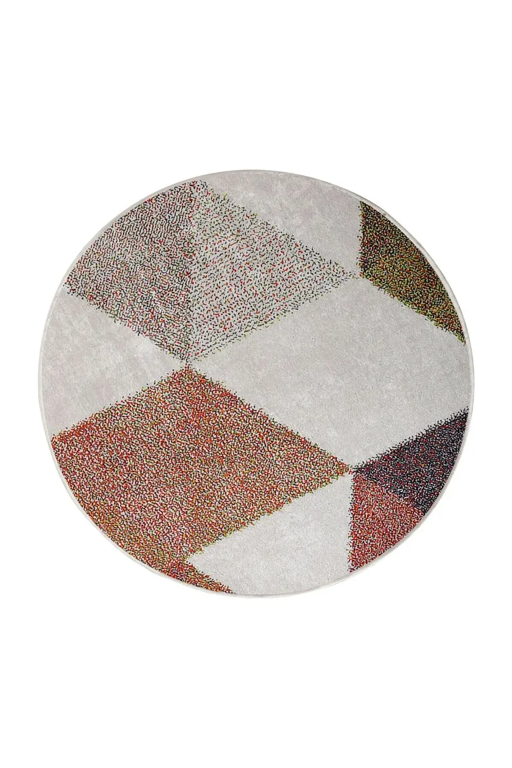 K1270 Multi Saçaksız Dijital Yuvarlak Halı Kaymaz Yıkanabilir Ban