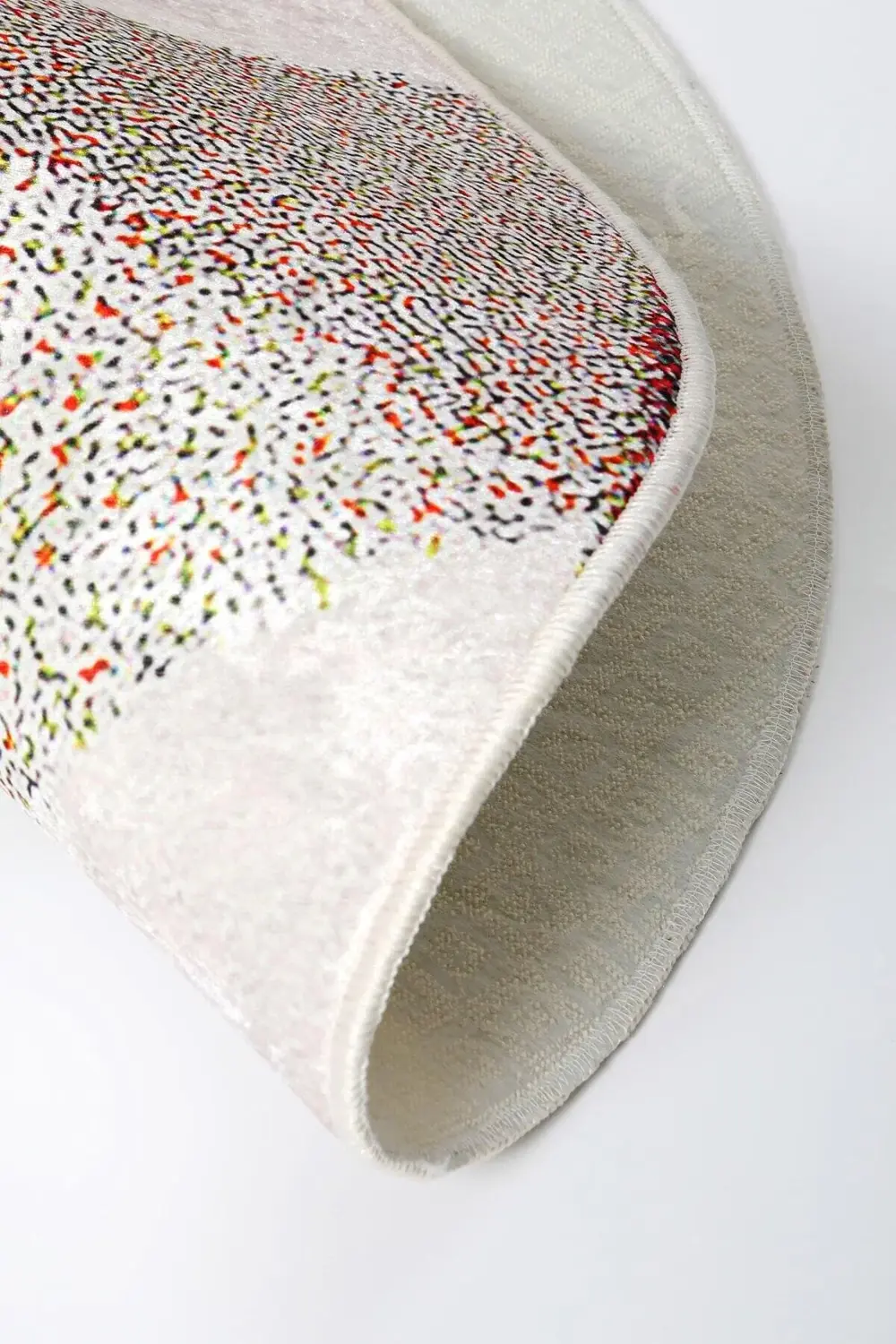 K1270 Multi Saçaksız Dijital Yuvarlak Halı Kaymaz Yıkanabilir Ban