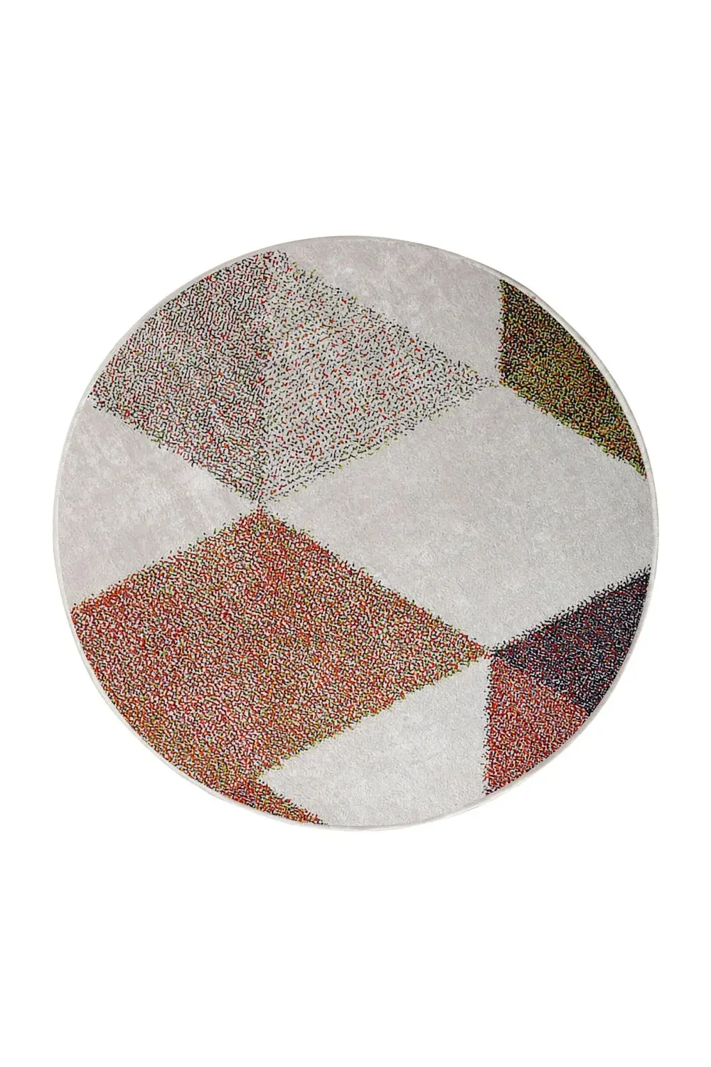 K1270 Multi Saçaksız Dijital Yuvarlak Halı Yıkanabilir Banyo Pasp