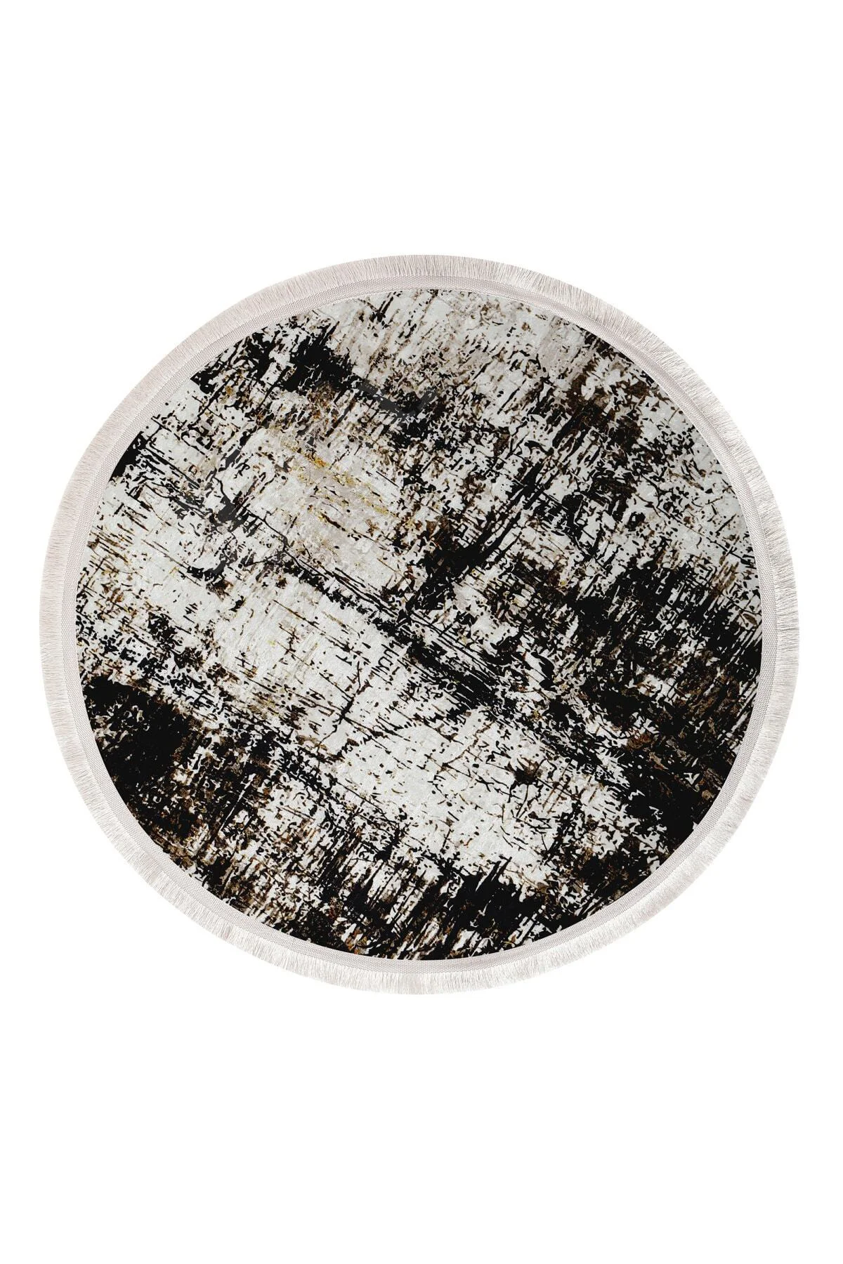 K1310 Black Saçaklı Dijital Yuvarlak Halı Yıkanabilir Banyo Paspası 80x80 K1310 Black Saçaklı Dijital Yuvarlak Halı Yıkanabilir Banyo Paspası 80x80