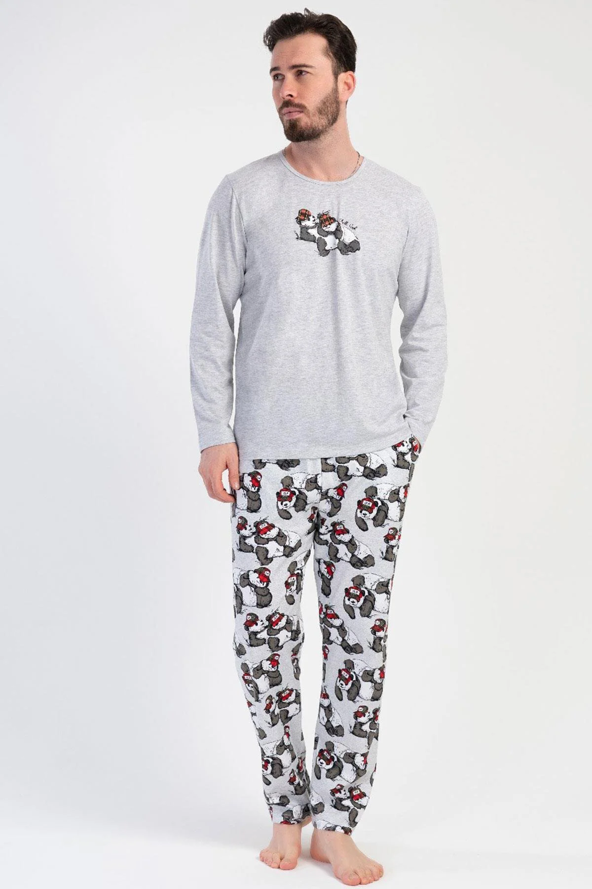 K312107 VİENETTA Erkek Uzun Kol Pijama Takım