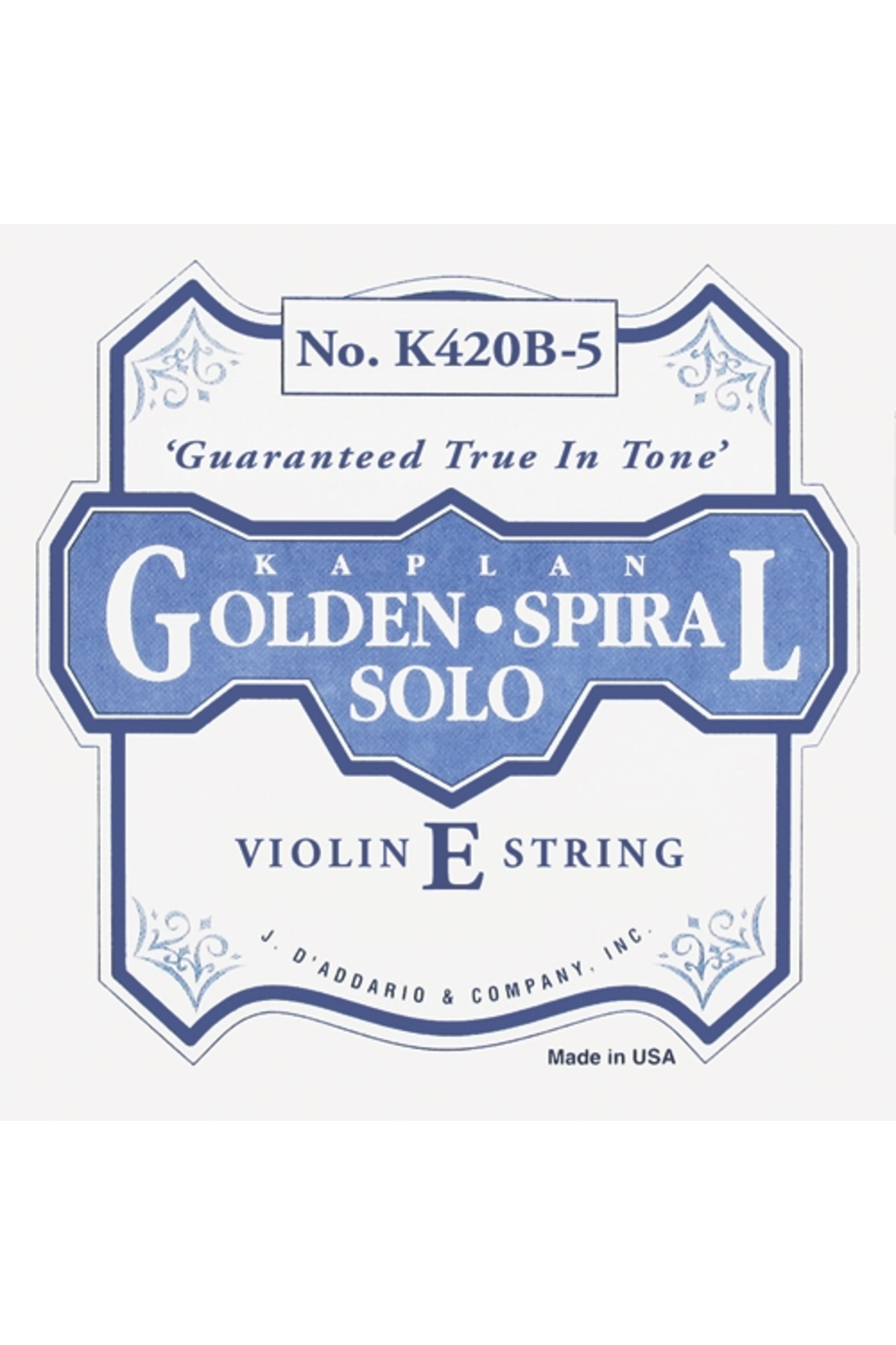 D'addario K420B5 Keman Tek Teli Kaplan Golden Spiral Solo E-(mi) 