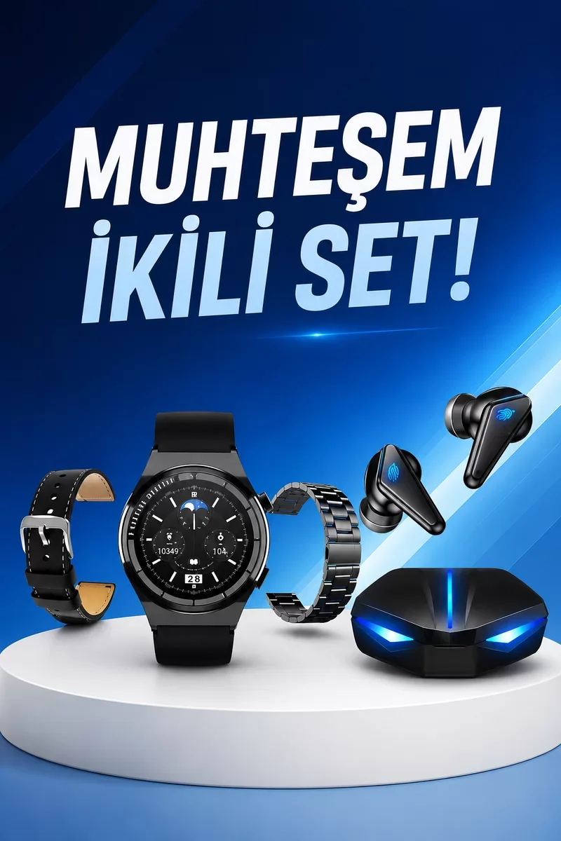 K55 Kablosuz Kulaklık ve Akıllı Saat Seti - Bluetooth 5.0 Oyun ve Spor Modu