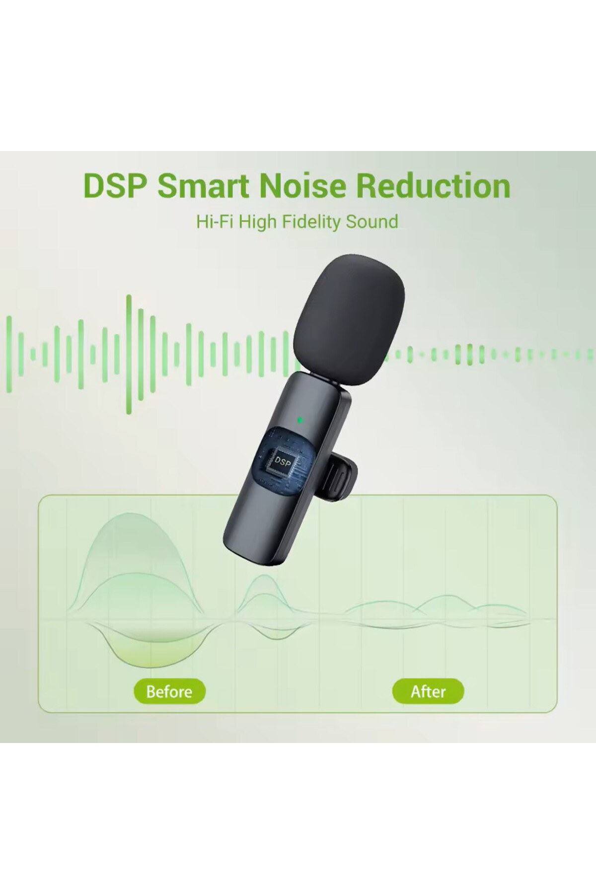 K8 Kablosuz TYPE-C Vlogger Yaka Mikrofonu ,Cep Telefonu İçin Gürü