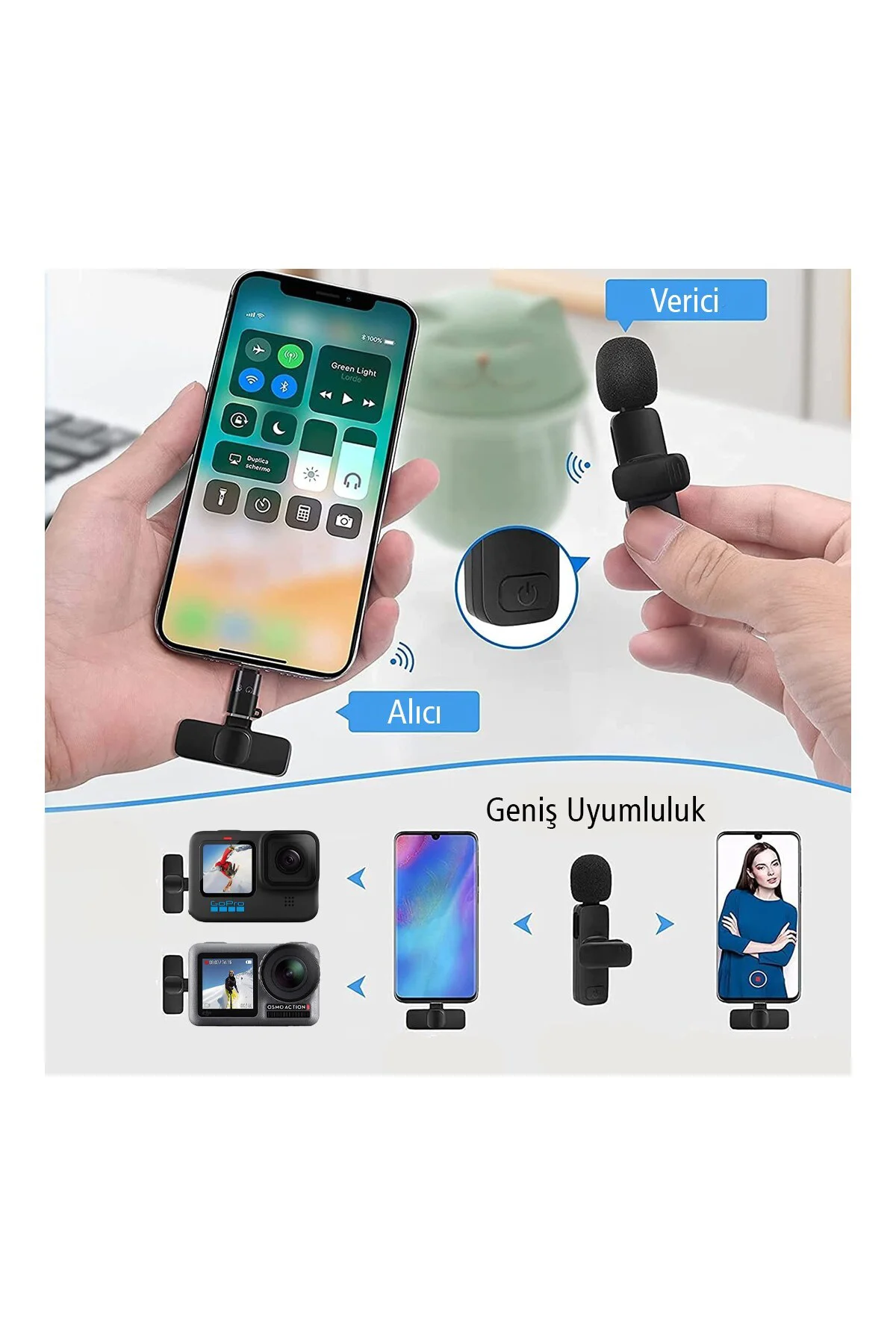 K8 Kablosuz Type-C Vlogger Yaka Mikrofonu