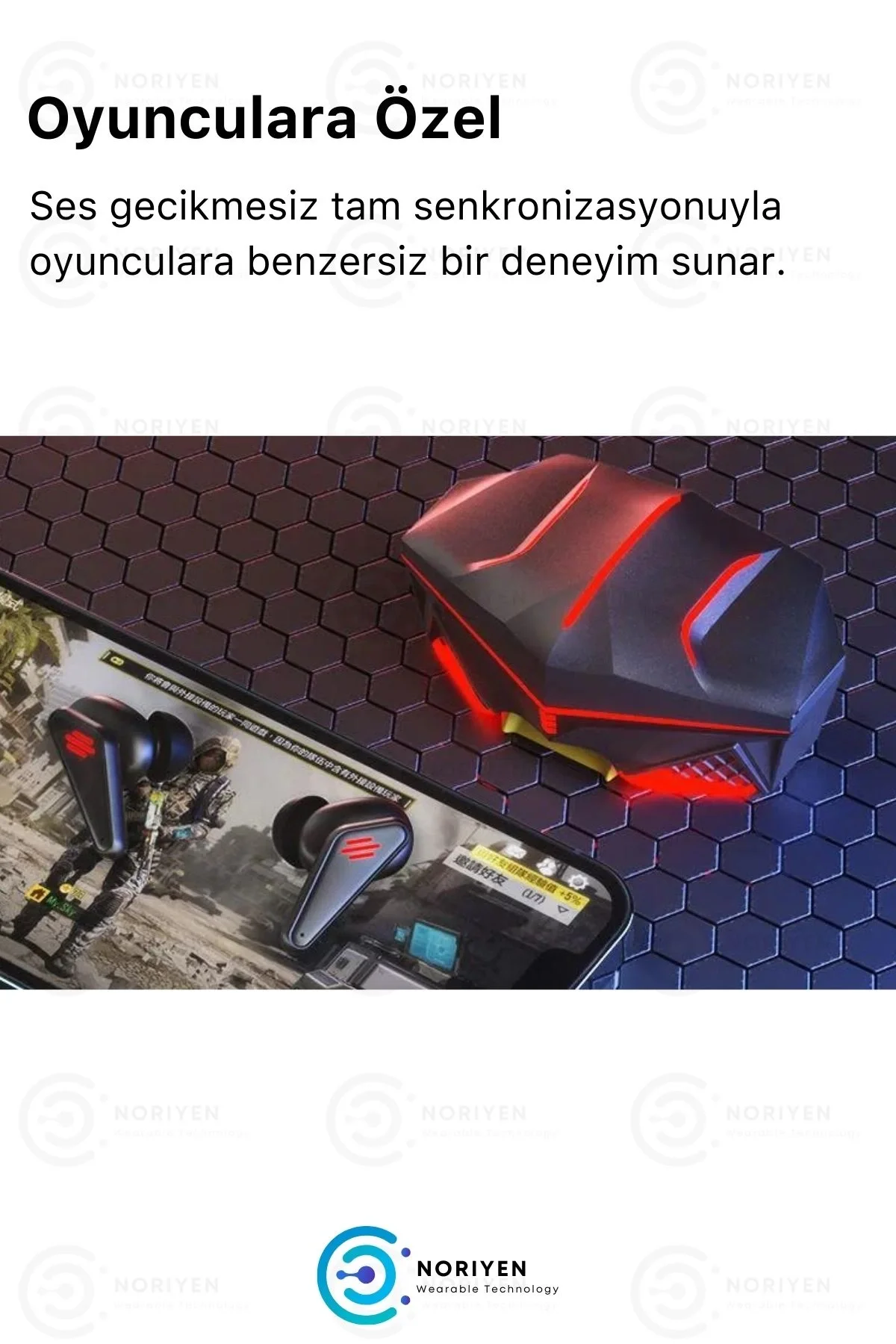 K98 Pro Oyuncu HD Ses Mikrofonlu Işıklı Metal Kasa iOS Android Uy