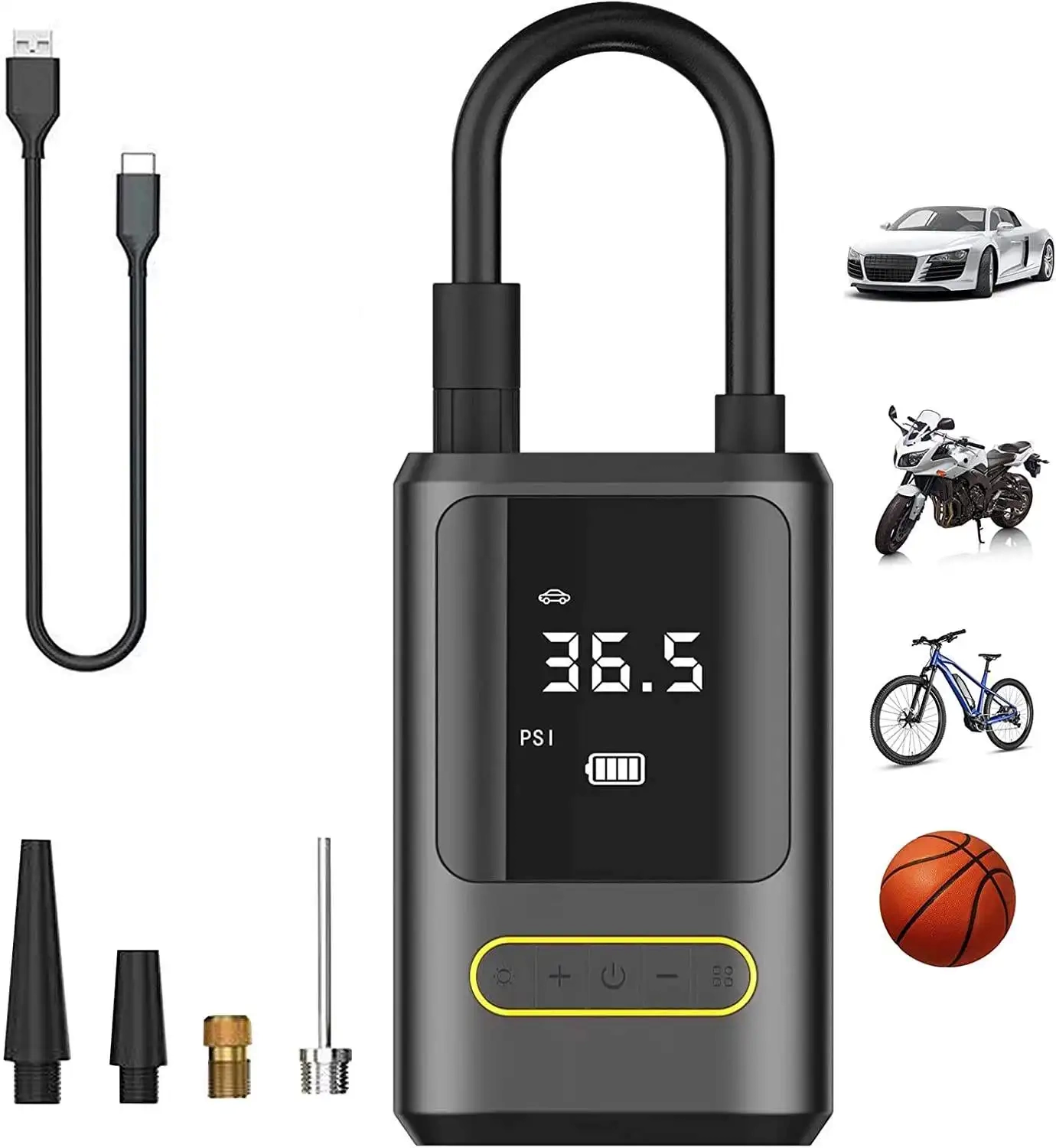 Ka-760 Kablosuz Oto Araç Mini 4000mah 150 Psı Işıklı Oto Hava Kom