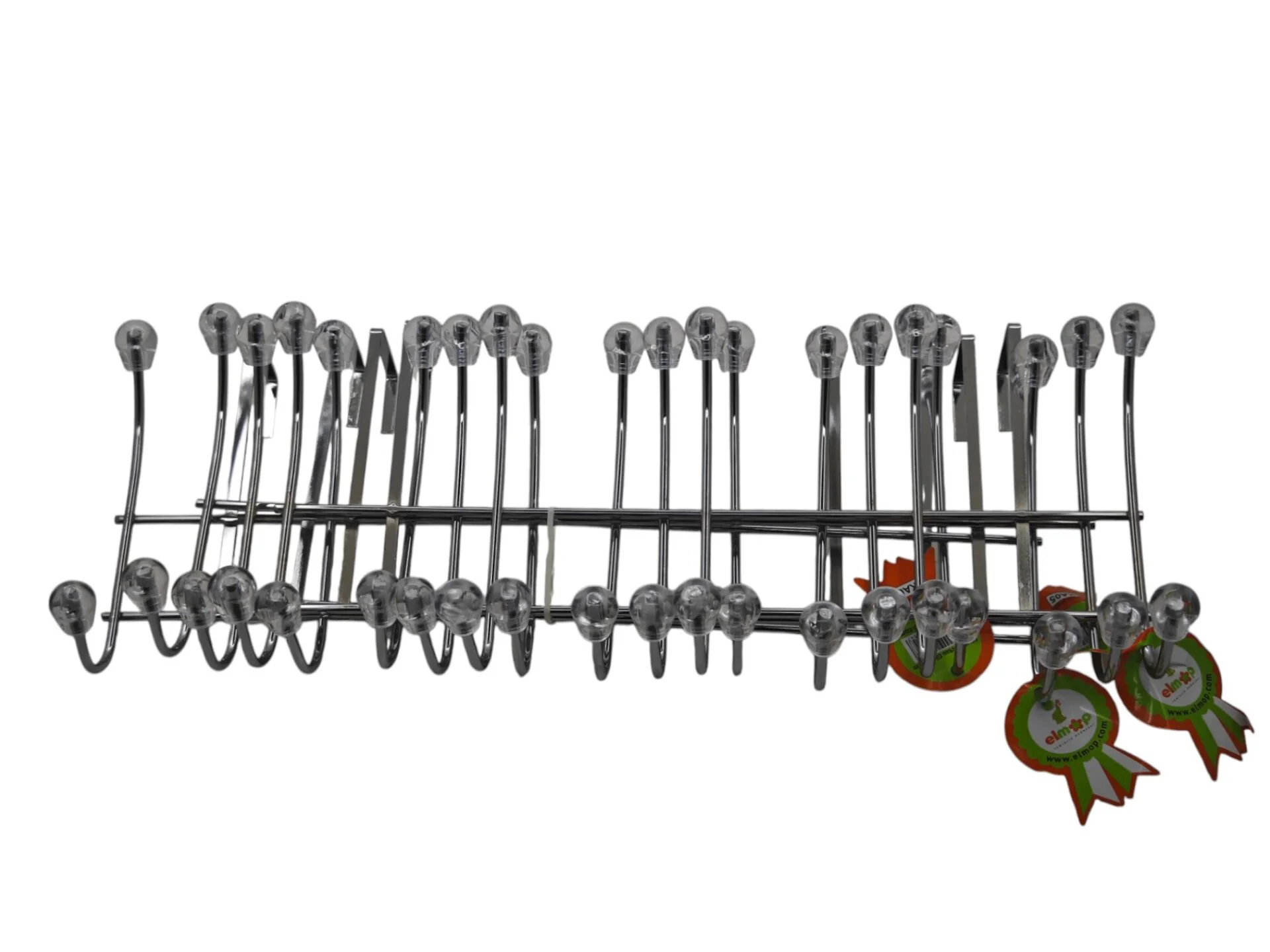 KA05   Elmop Amerikan Kapı Arkası Krom Askı 5li - Krıstal Uçlu