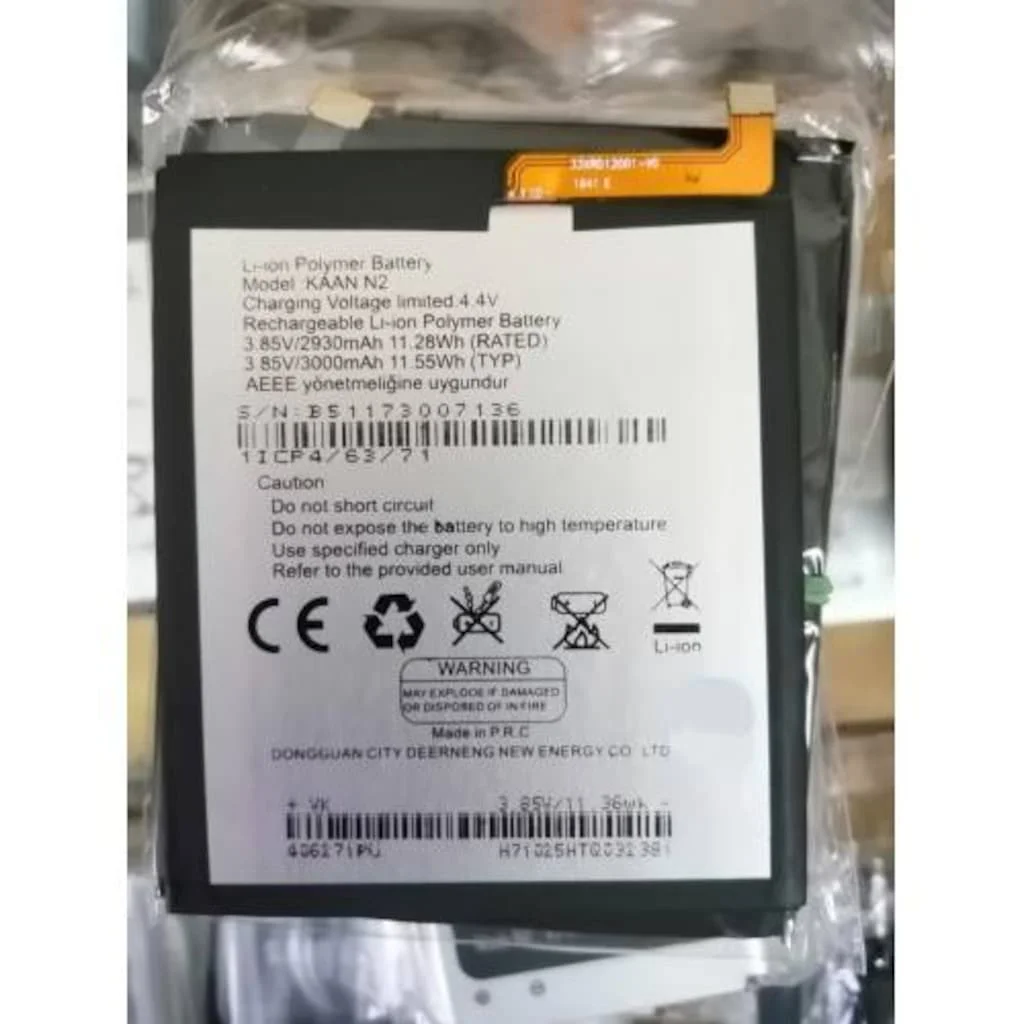 Kaan N2 Batarya Li-Polymer Pil 3000Mah Kaan N2 Batarya Li-Polymer Pil 3000Mah