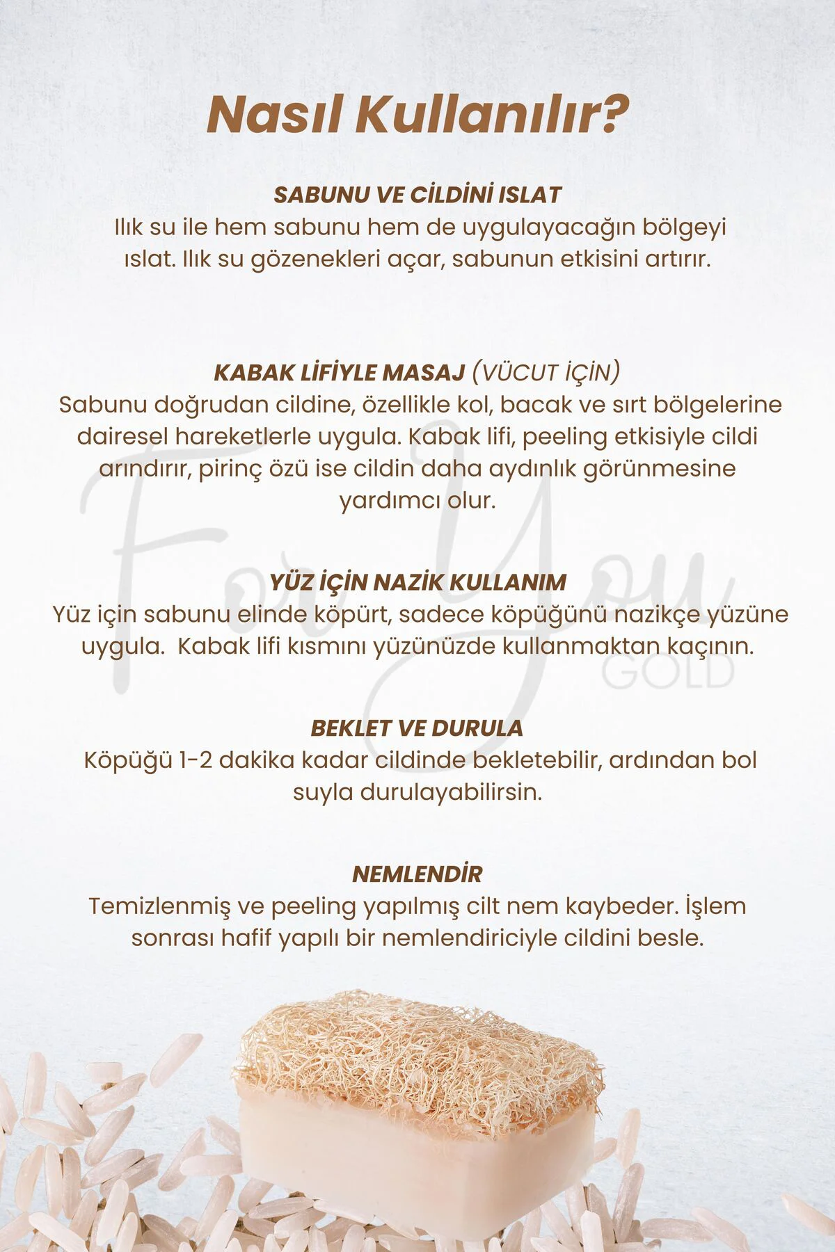 Kabak Lifli %100 Doğal El Yapımı Pirinç Özlü Whitening Sabun