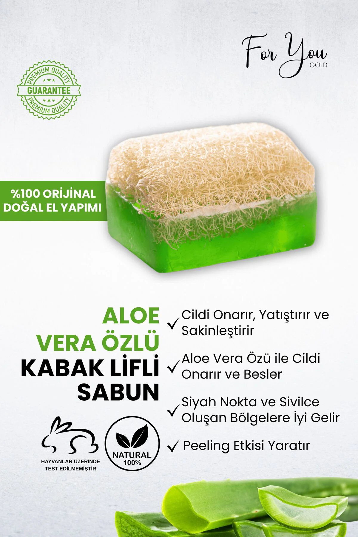 Kabak Lifli Aloe Vera Özlü El Yapımı Sabun