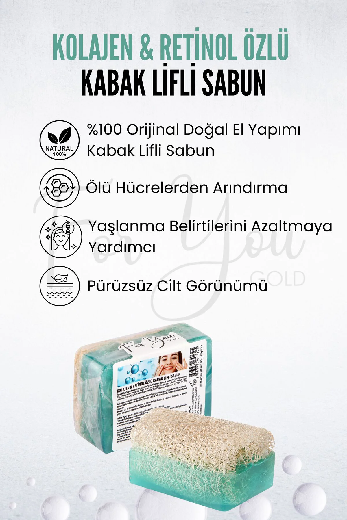 Kabak Lifli El Yapımı Kolajen & Retinol Özlü Sabun (Collagen Sabu