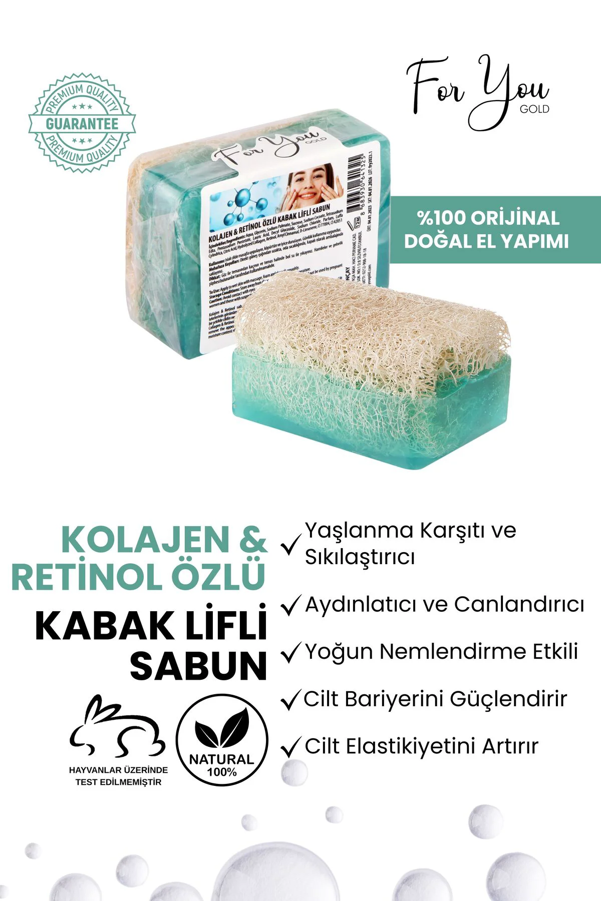 Kabak Lifli El Yapımı Kolajen & Retinol Özlü Sabun (Collagen Sabu