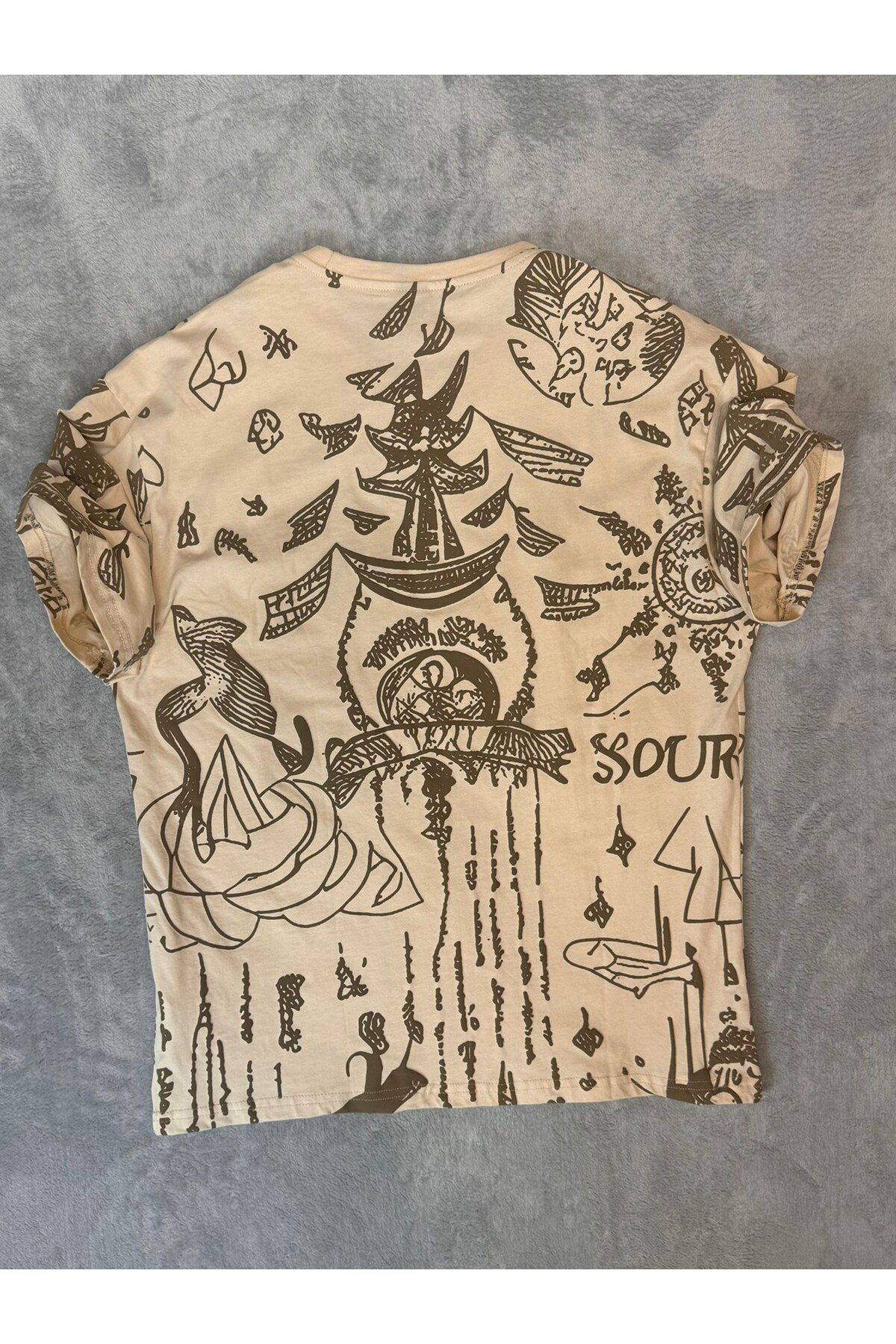 Casualmen32 Kabartma Baskı T-Shirt