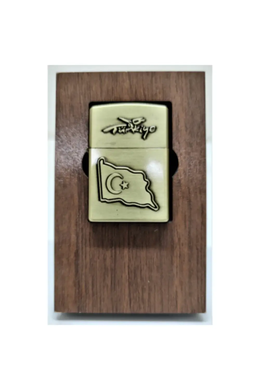 Kabartma Dalgalı Türk Bayrak Desenli - Benzin'li Zippo tarzı Çakm