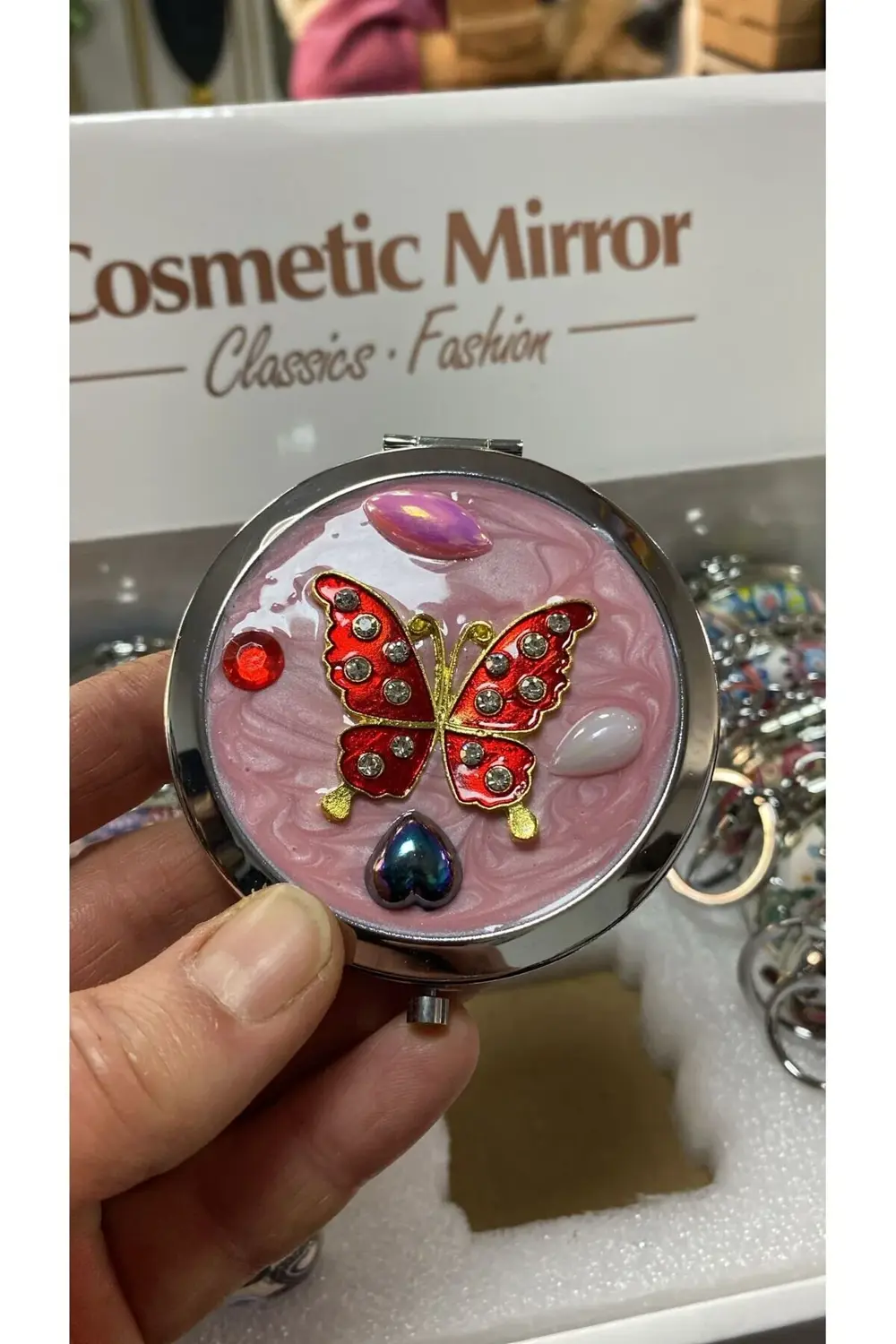 Kabartmalı Desenli El Aynası