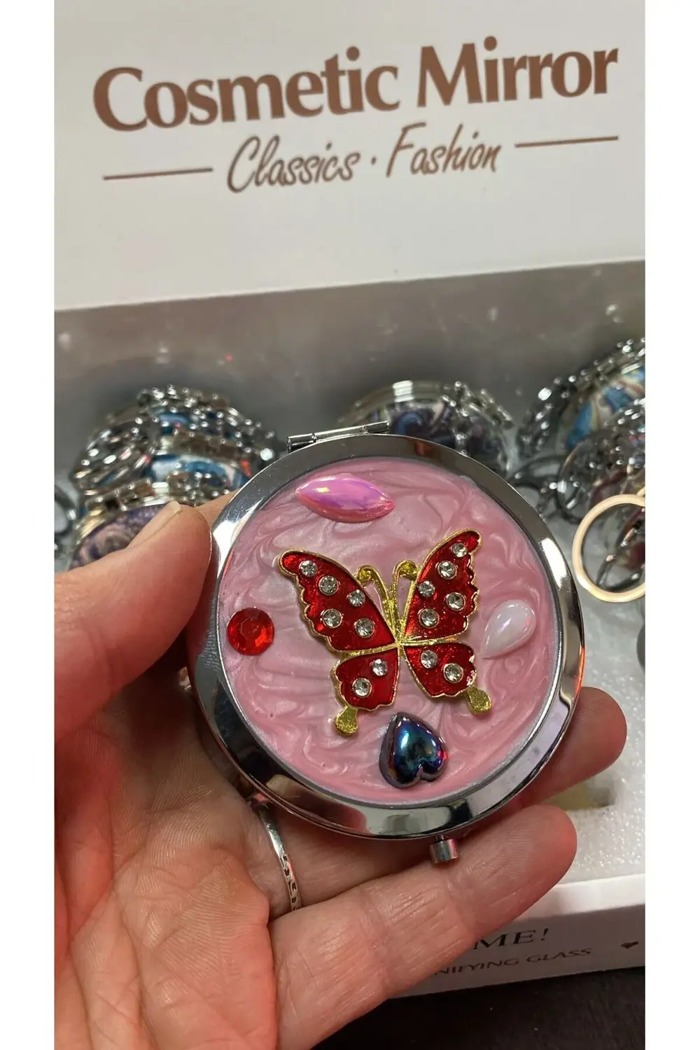 Kabartmalı Desenli El Aynası