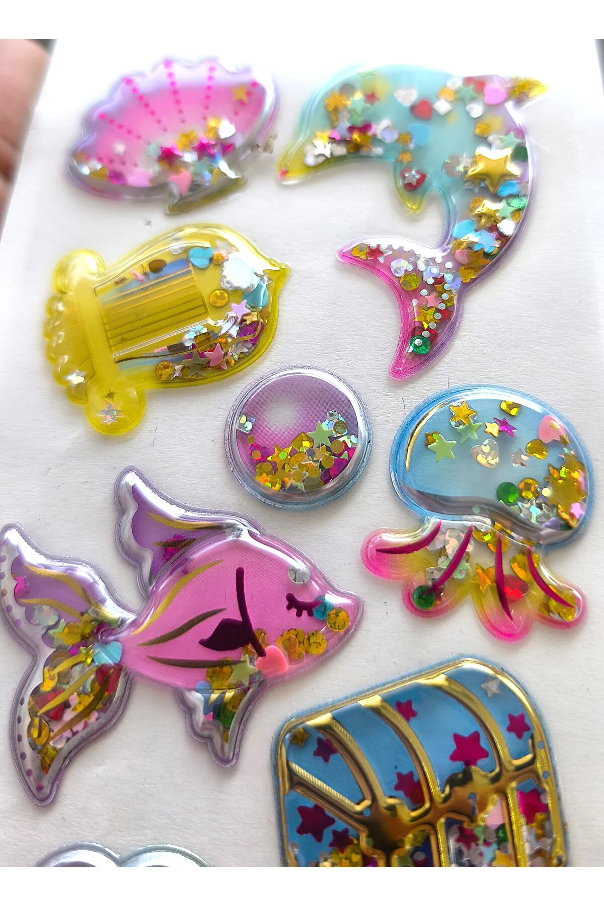 Kabartmalı Yapışkanlı Saç Yüz Tırnak Sticker, Süs Dekor Işıltılı 