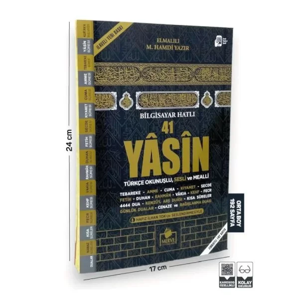 Kabe Model Yasini Şerif Türkçe Okunuşlu ve Mealli Orta Boy 192 Sa