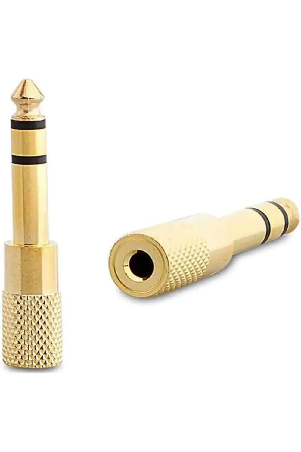 Kablo Jak Dönüştürücü - Çevirici erkek 6.5mm - dişi 3.5mm Siyah F