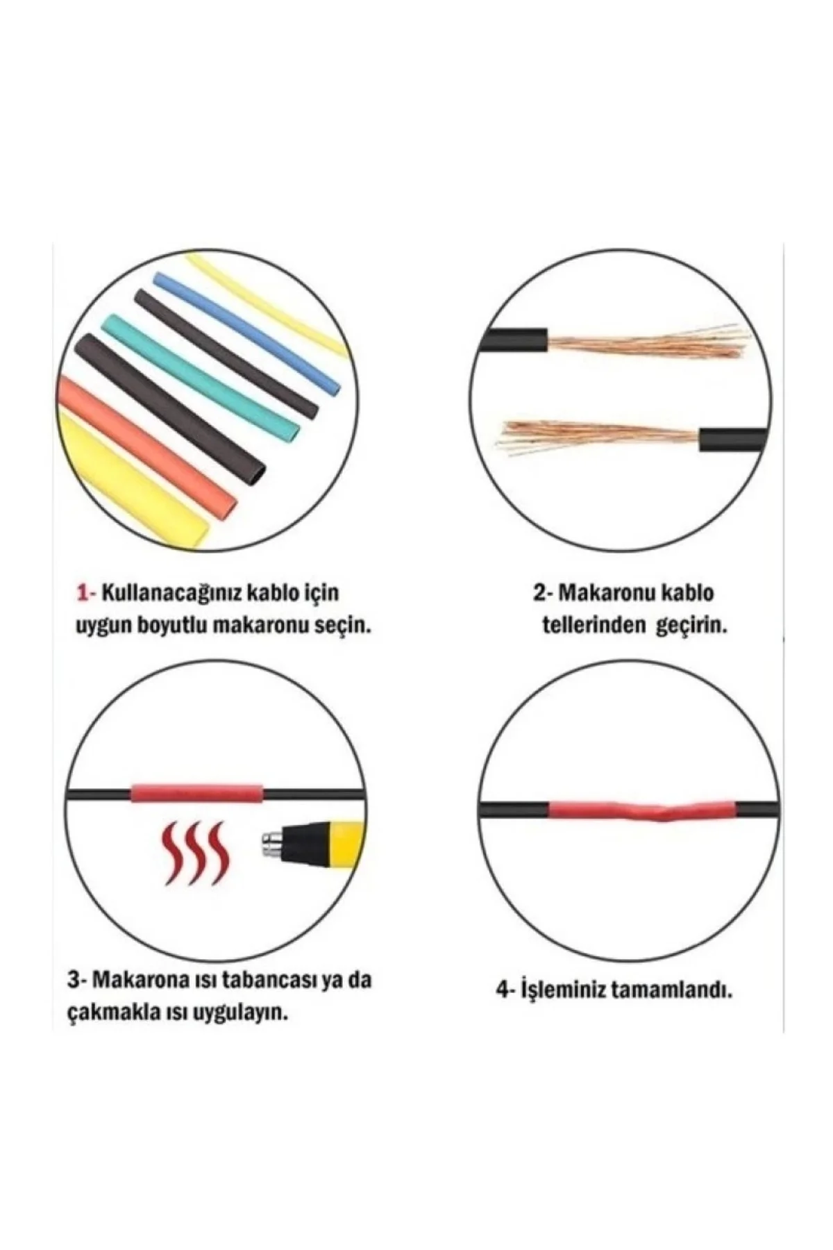 Kablo Koruyucu Makaron Seti 560 Parça - Görsel 4