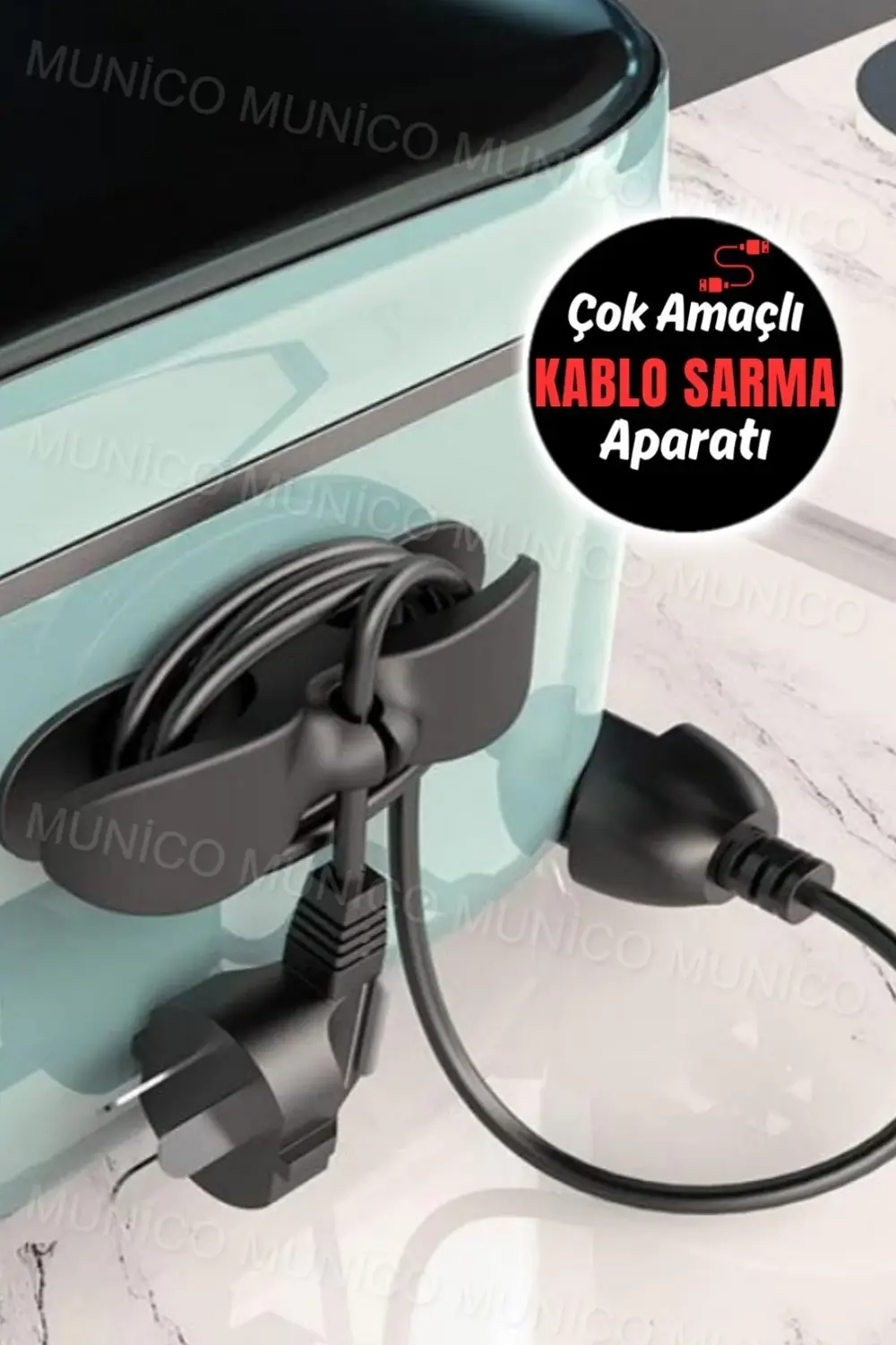 Kablo Toplama Sabitleme Aparatı Yapışkanlı Çok Amaçlı Airfryer Ka