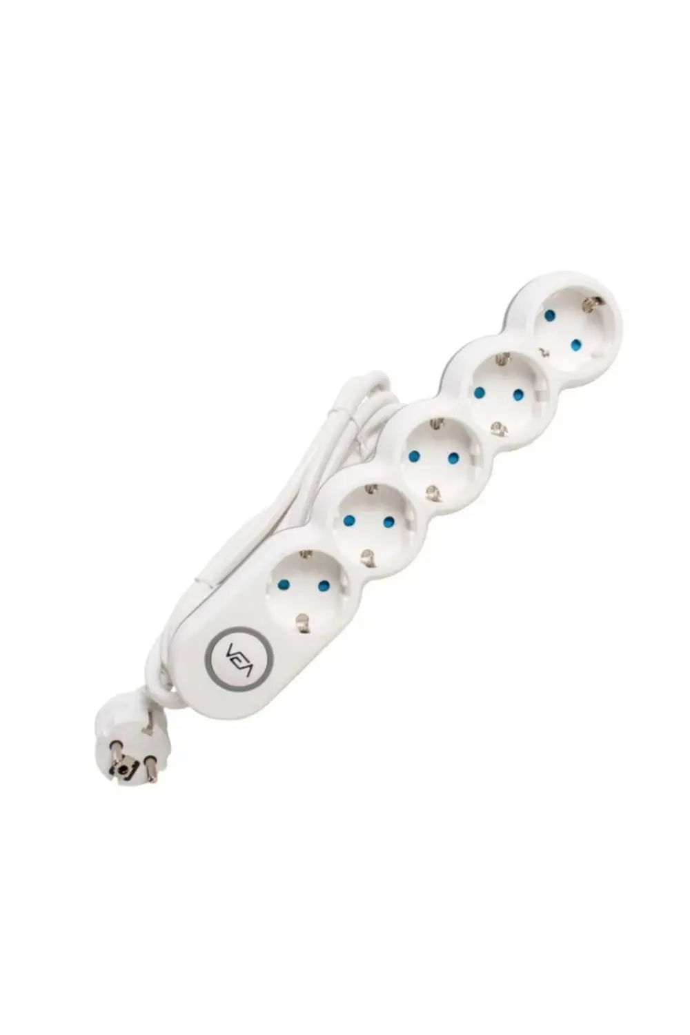 Kablolu Anahtarlı Grup Priz Ve-2s5s 5'li  2 m