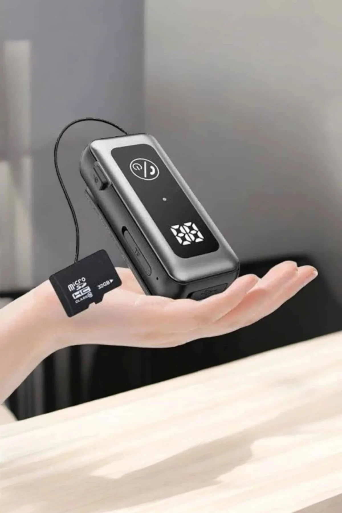 Kablolu Bluetooth Kulaklık Kulak İçi Stereo Mikrofonlu Dijital Göstergeli