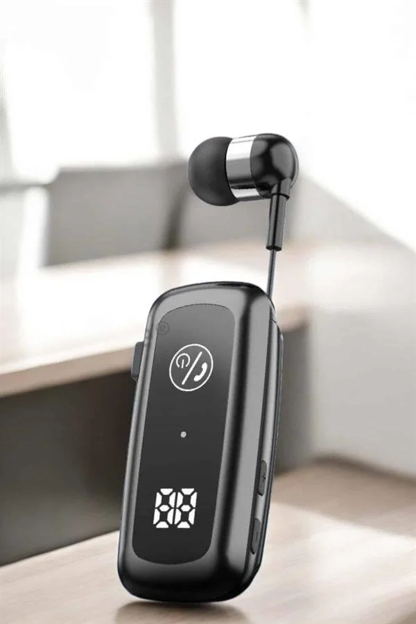 Kablolu Bluetooth Kulak İçi Stereo Kulaklık - Dijital Gösterge ve Mikrofonlu