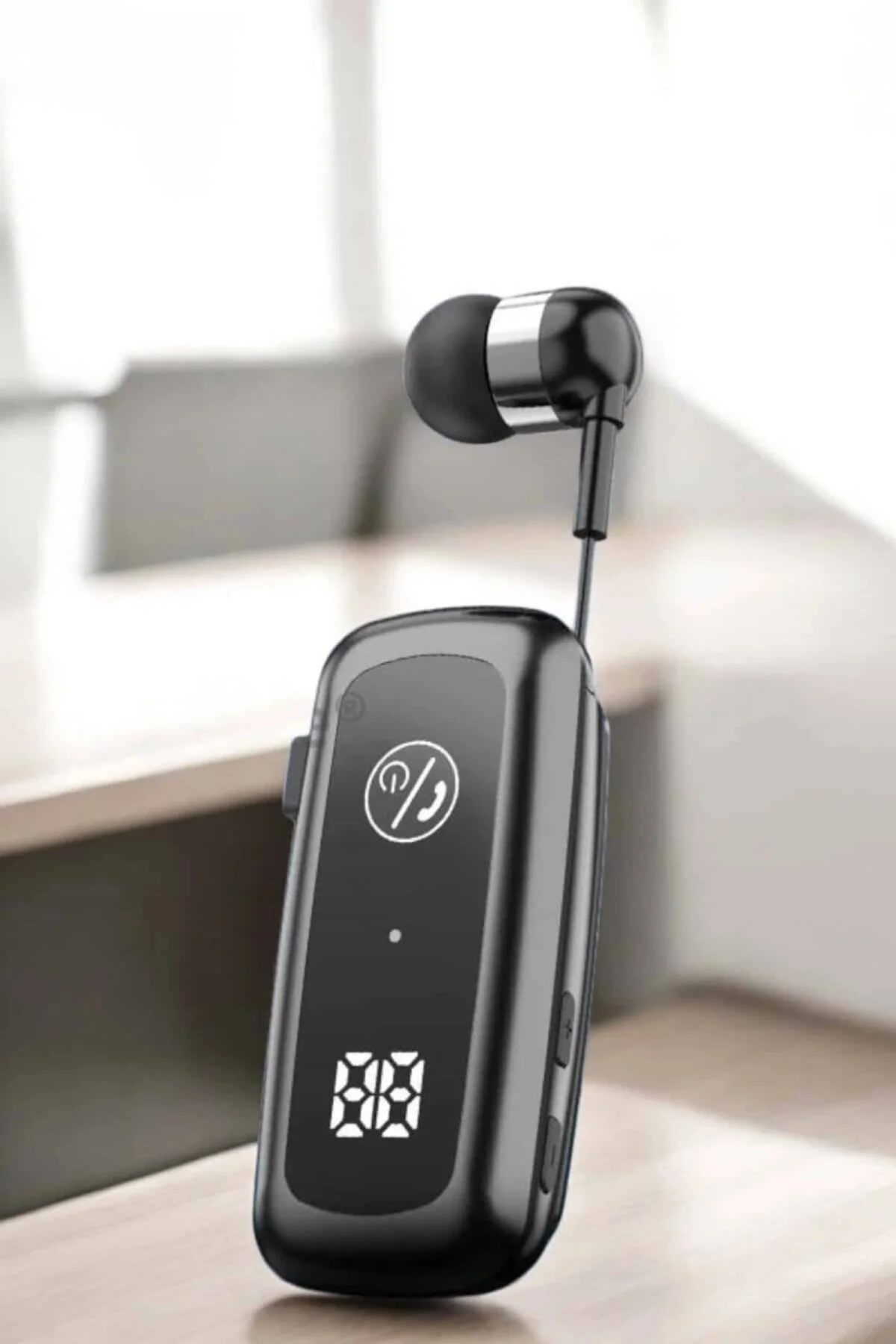 Kablolu Bluetooth Kulaklık Kulak İçi Stereo Mikrofonlu Dijital Göstergeli