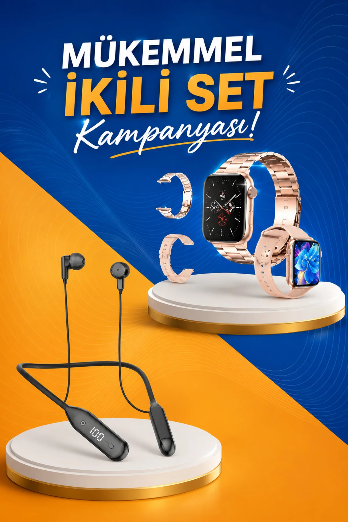 Kablolu Bluetooth Kulaklık ve Kadınlara Özel Bileklik Hediyeli Ye