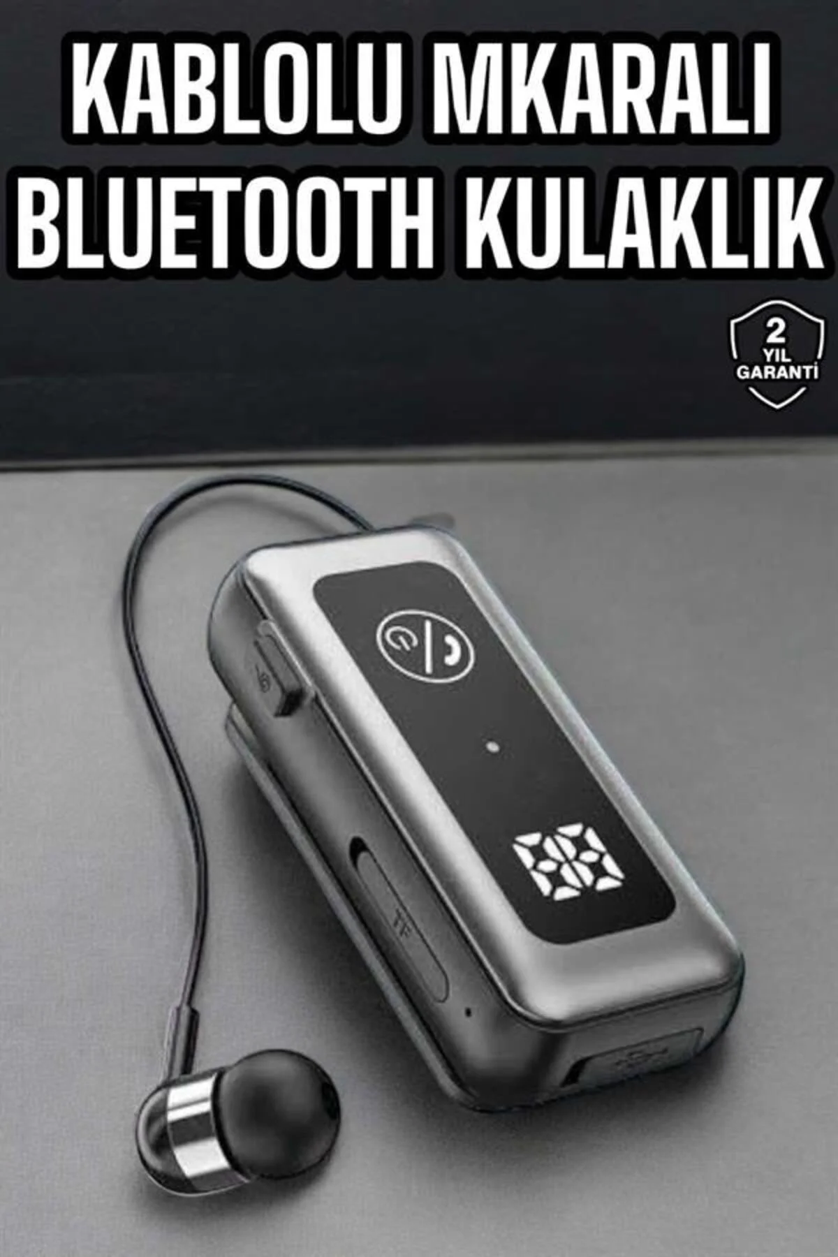 Kablolu Bluetooth Kulaklık Kulak İçi Stereo Mikrofonlu Dijital Gö