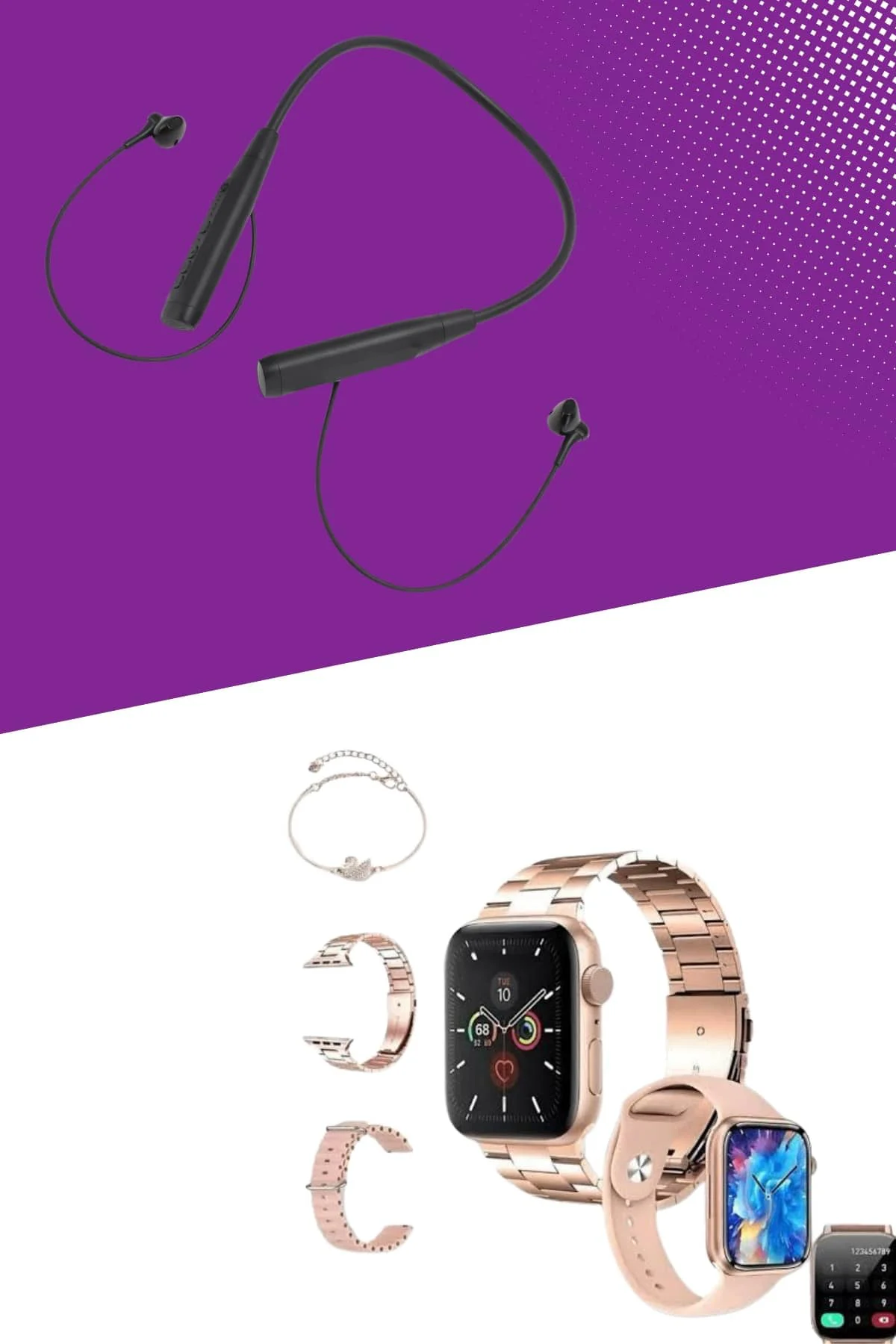 Kablolu Bluetooth Kulaklık ve Kadınlara Özel Bileklik Hediyeli Ye