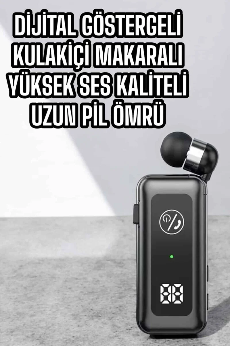 Kablolu Bluetooth Kulaklık Kulak İçi Stereo Mikrofonlu Dijital Göstergeli - Konforlu ve Net Ses