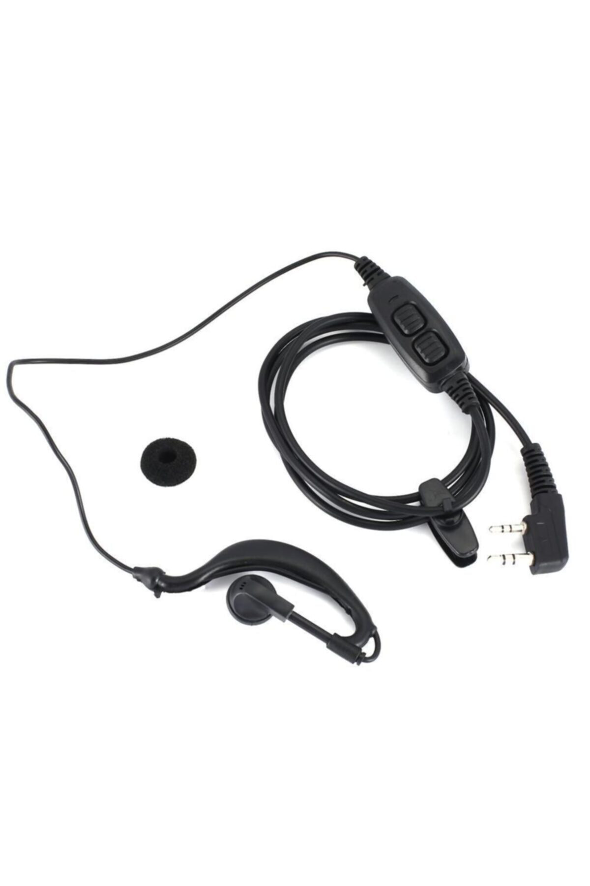 Kablolu Elden Tetiklemeli Bas Konuş Siyah Telsiz Kulaklık Mikrofo