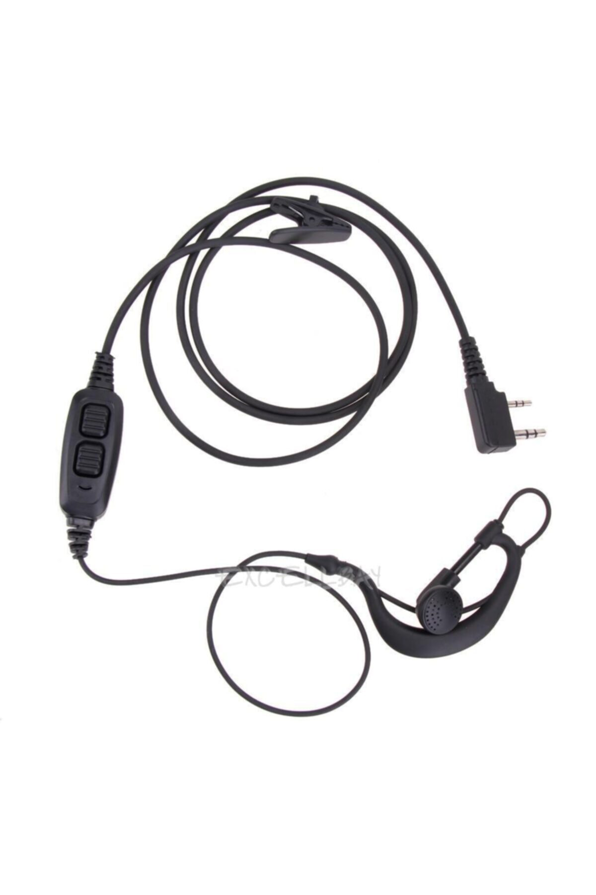 Kablolu Elden Tetiklemeli Bas Konuş Siyah Telsiz Kulaklık Mikrofo