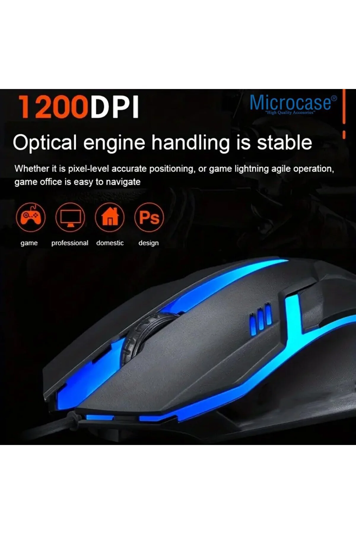 Kablolu Işıklı Gaming Oyuncu Mouse - AL4928 (Beyaz)