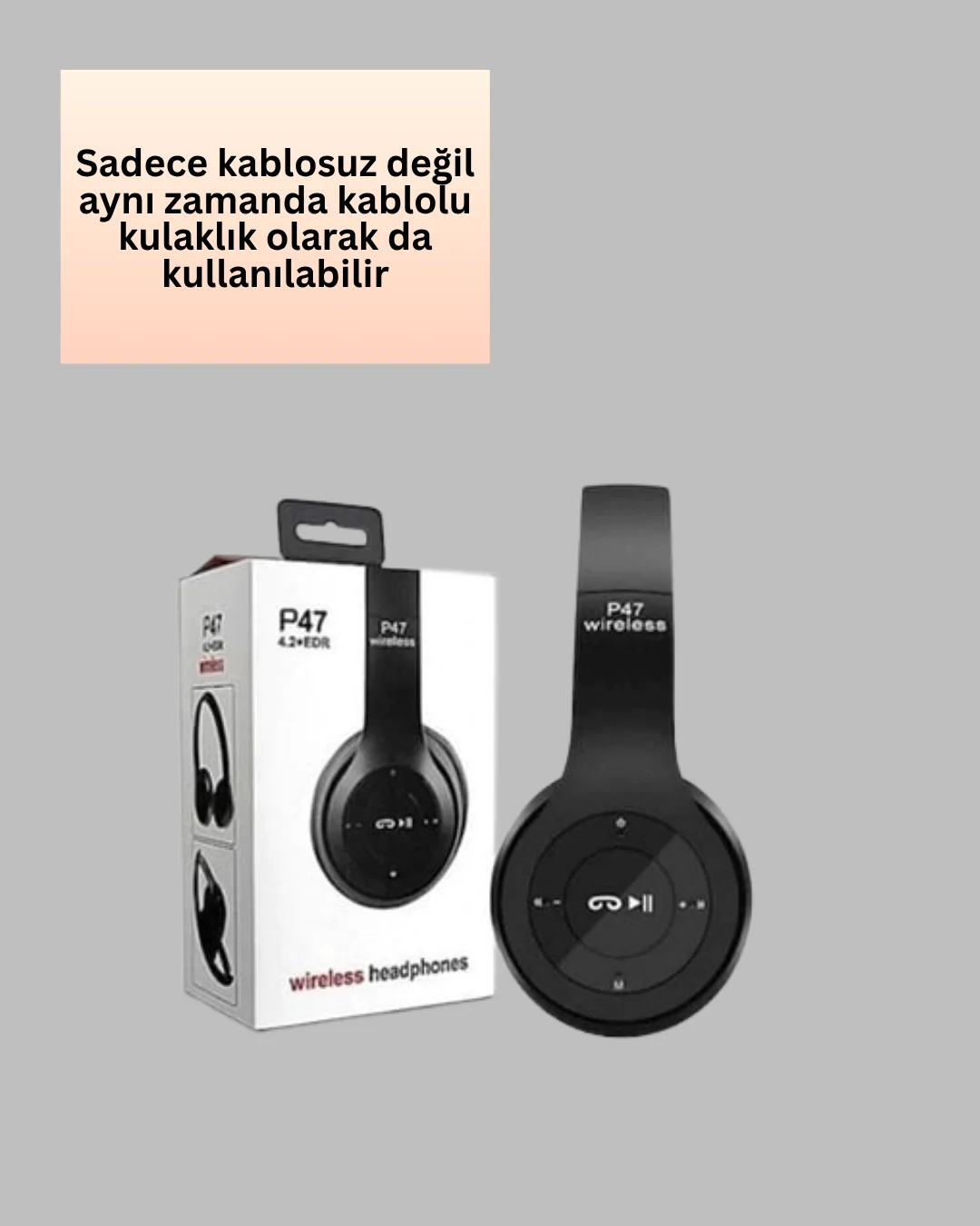 Kablolu & Kablosuz Kullanım Seçeneği Sunan Stereo Bluetooth Kulaklık