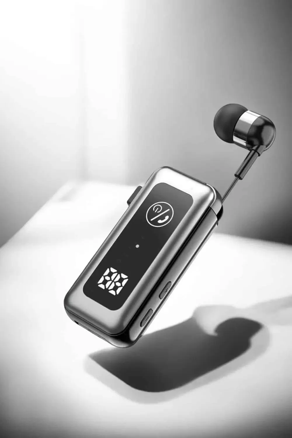 Kablolu Makaralı Bluetooth Kulaklık Uzun Pil Ömrü Dijital Gösterg