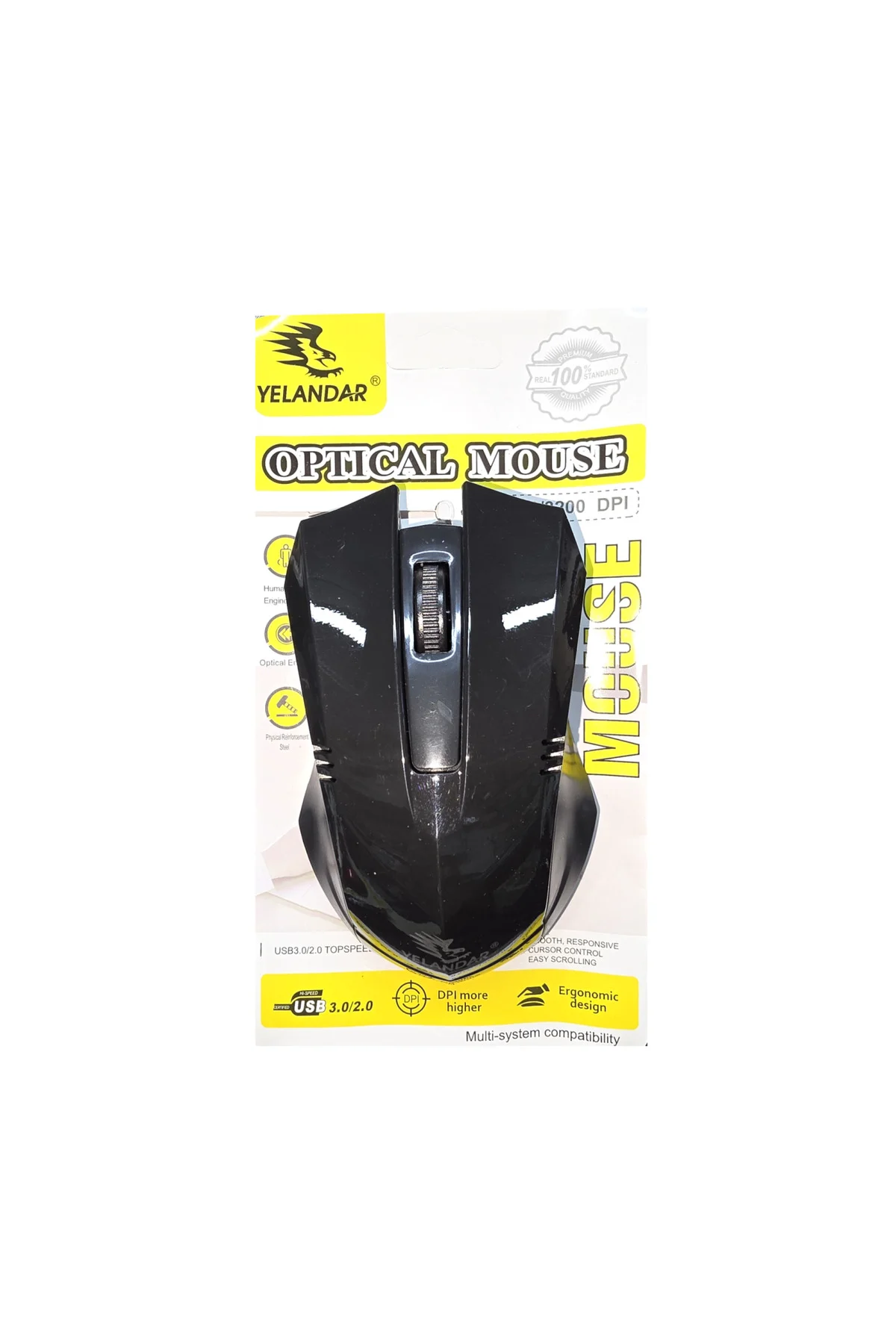 Kablolu Optik Bilgisayar Faresi - 34 Tuşlu, (JA-312) - Kablolu Mouse Siyah