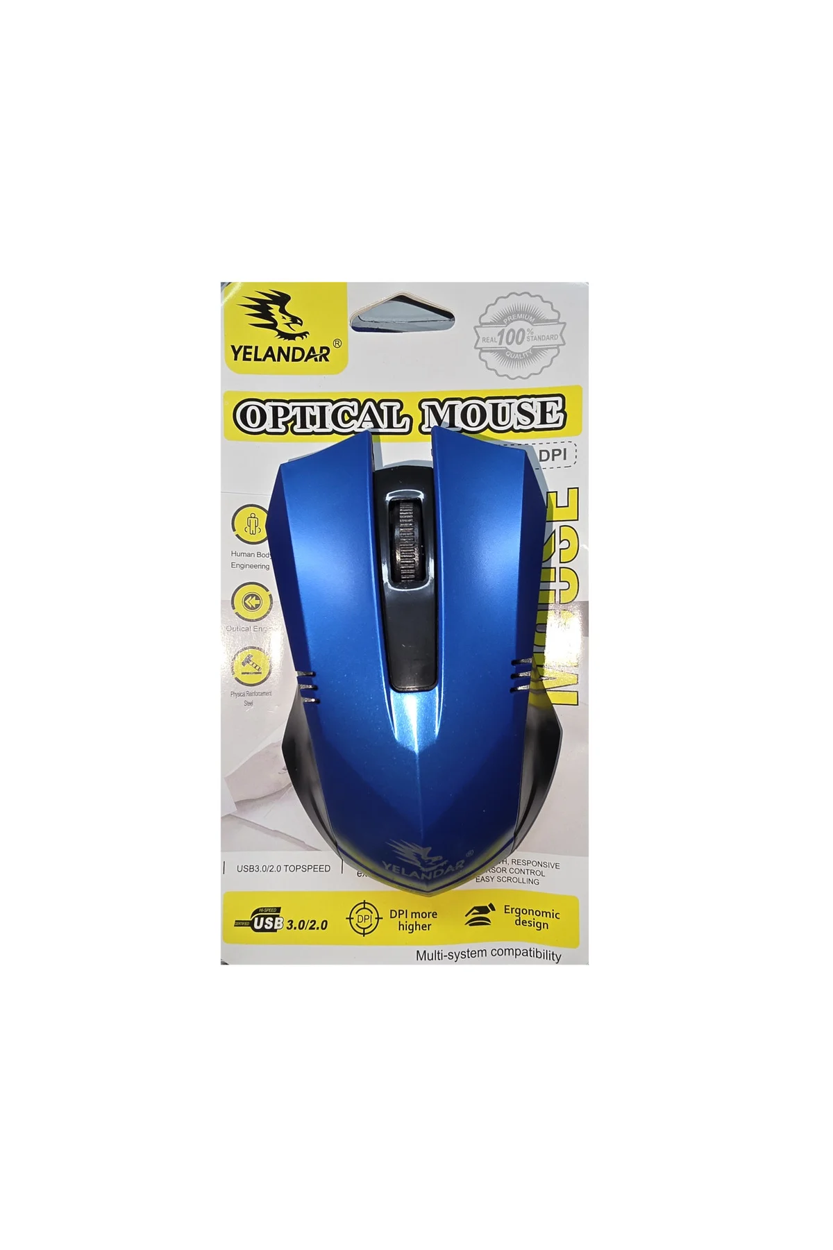 Kablolu Optik Bilgisayar Faresi - 3 Tuşlu, (JA-312) - Kablolu Mouse Mavi