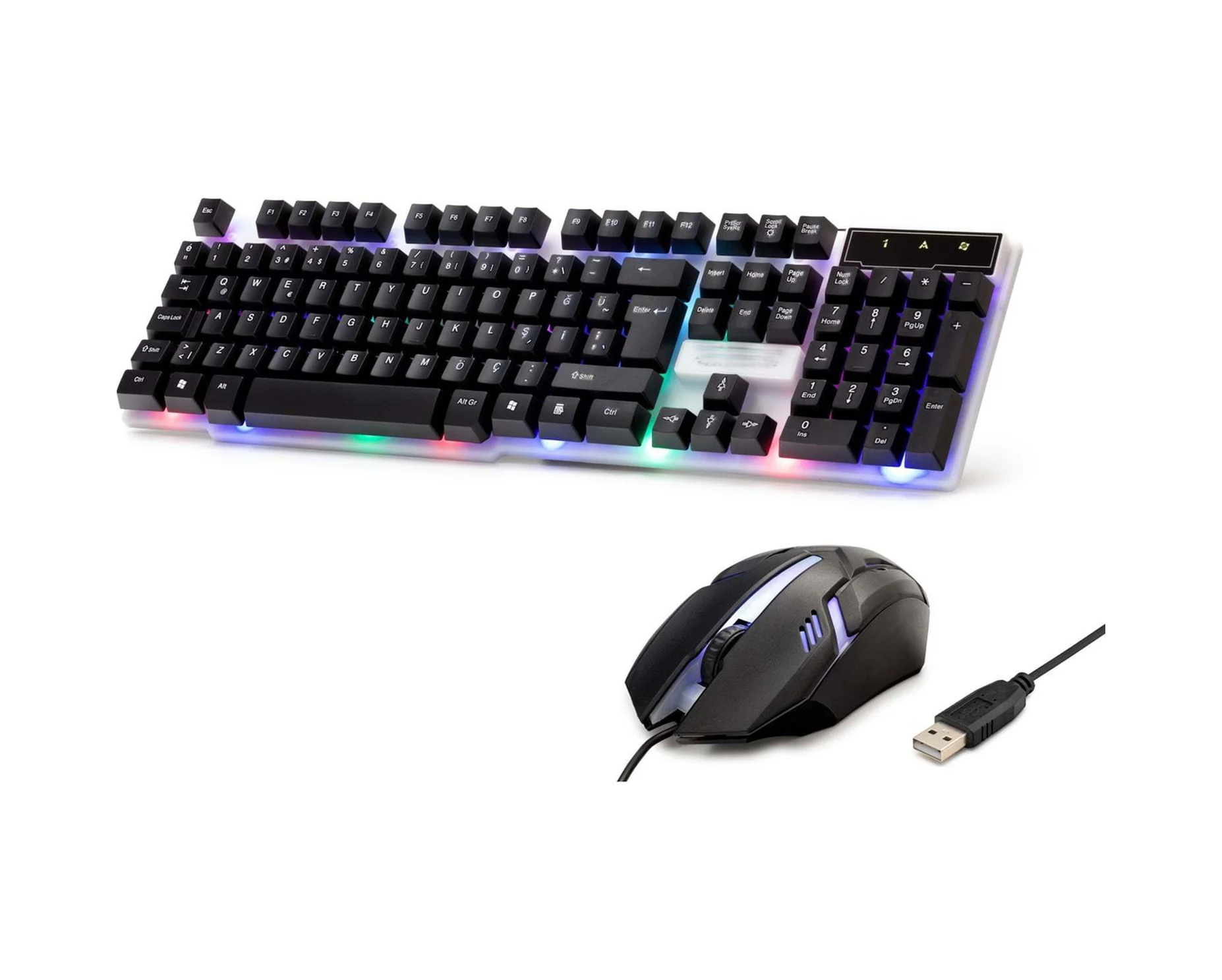 Kablolu Oyuncu Klavye Mouse Set Led Q Siyah H837q