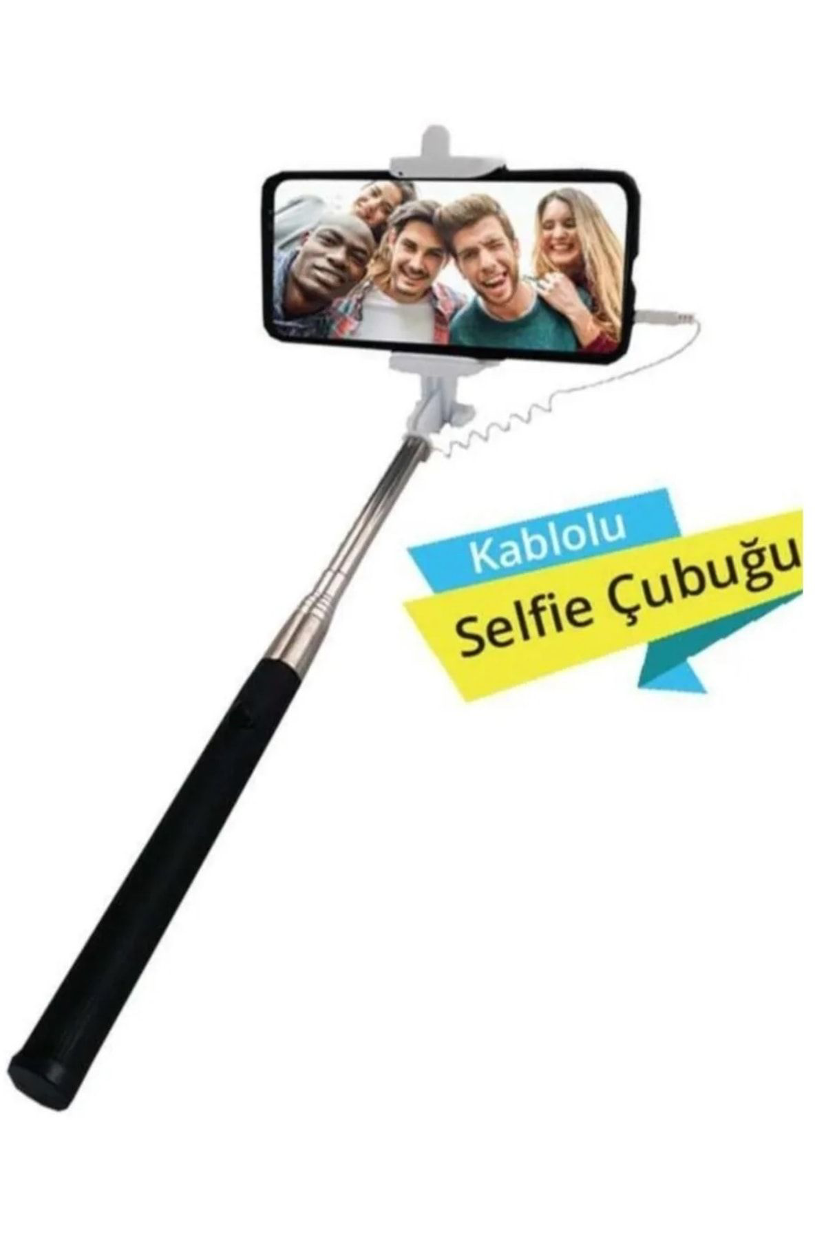 Cmk Toner Kablolu Selfie Çubuğu Telefon + Kulak İçi Kulaklık