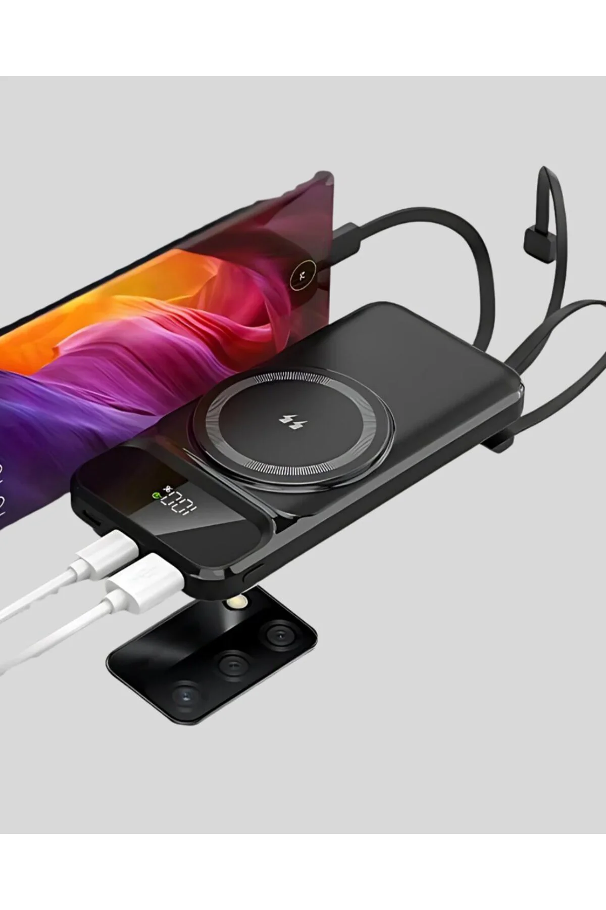 Kablosuz 15W Şarj Destekli 10000 mAh Taşınabilir Powerbank – Hızlı Şarj Özellikli